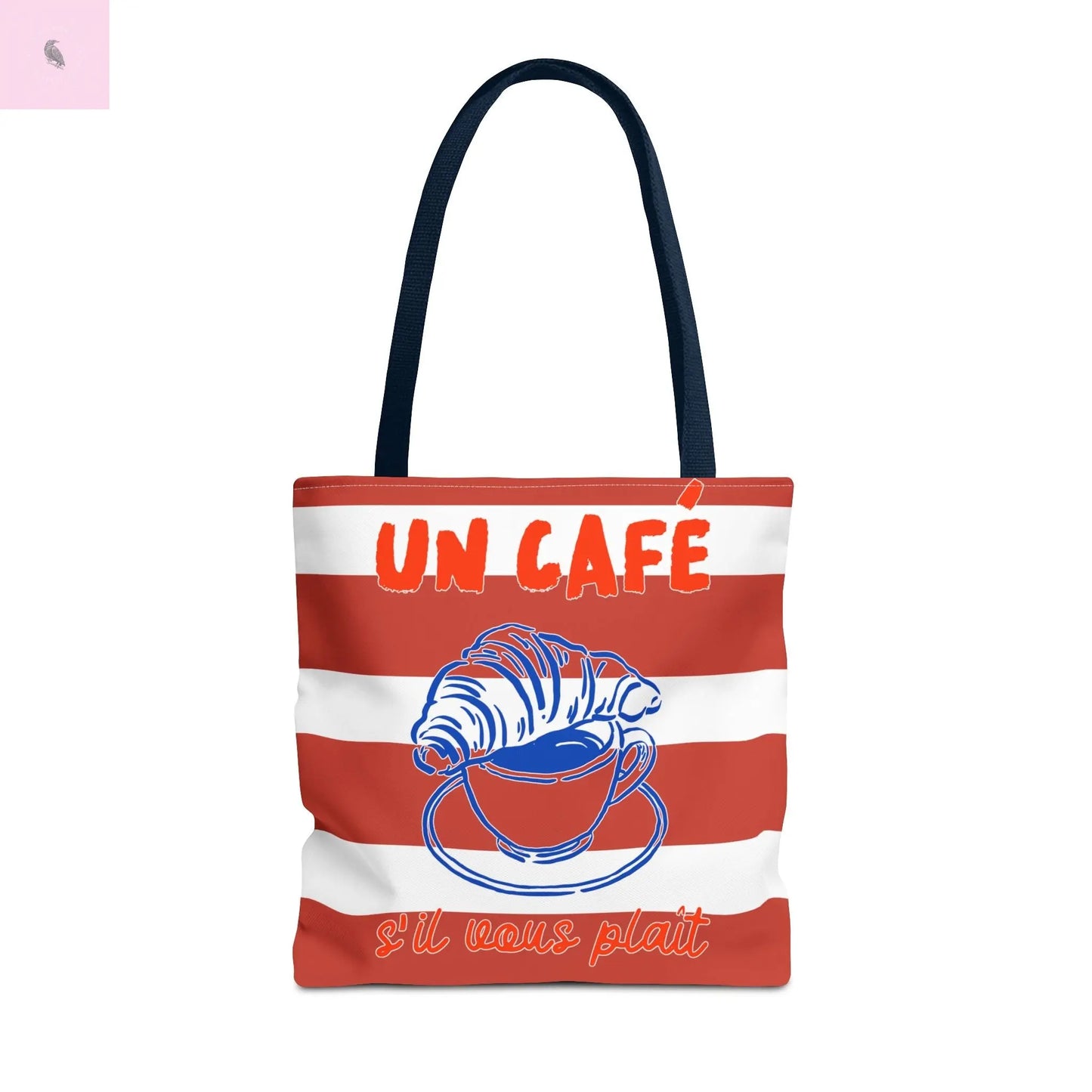 Café Tote Bag, Coffee Lover's bag, Croissant lover, Gift for her, Grocery tote, farmers market , Traveler gift, Artisan Design The flirty crow