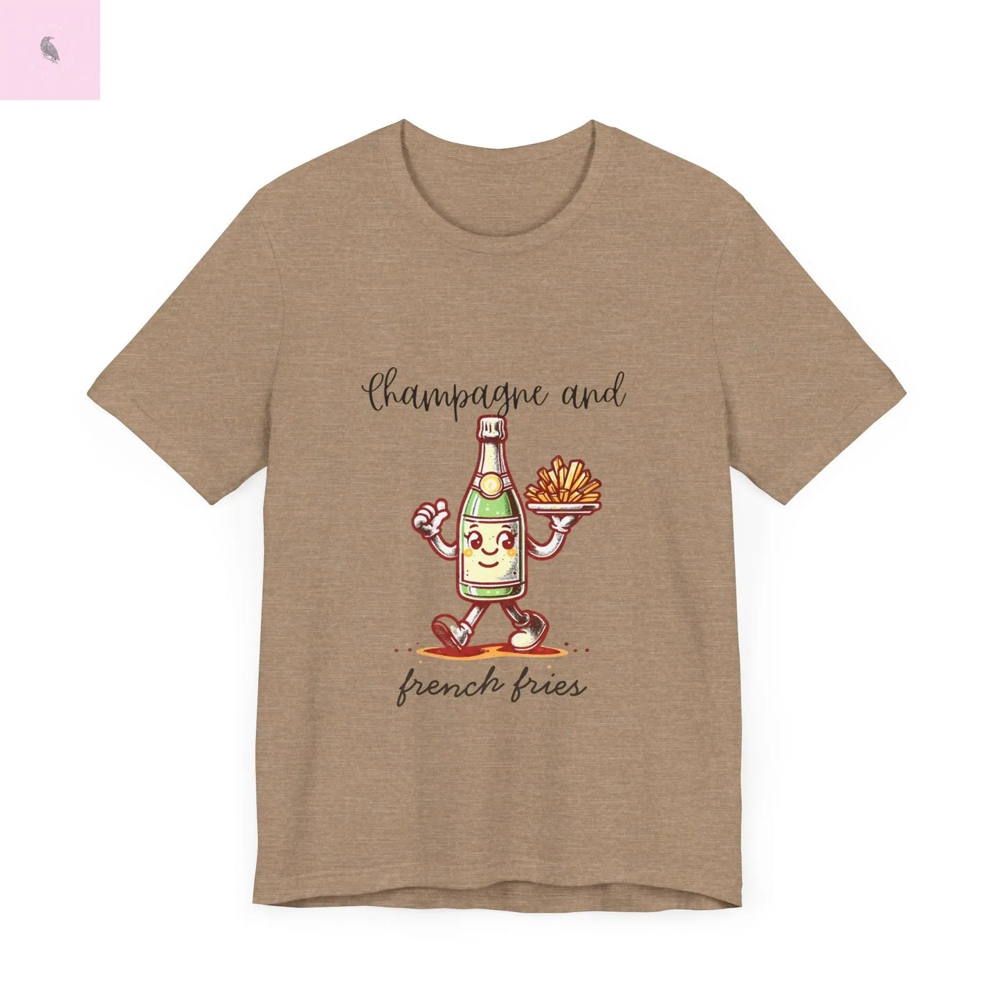 Champagne and French Fries Unisex Bella+ Canvas Tee The flirty crow