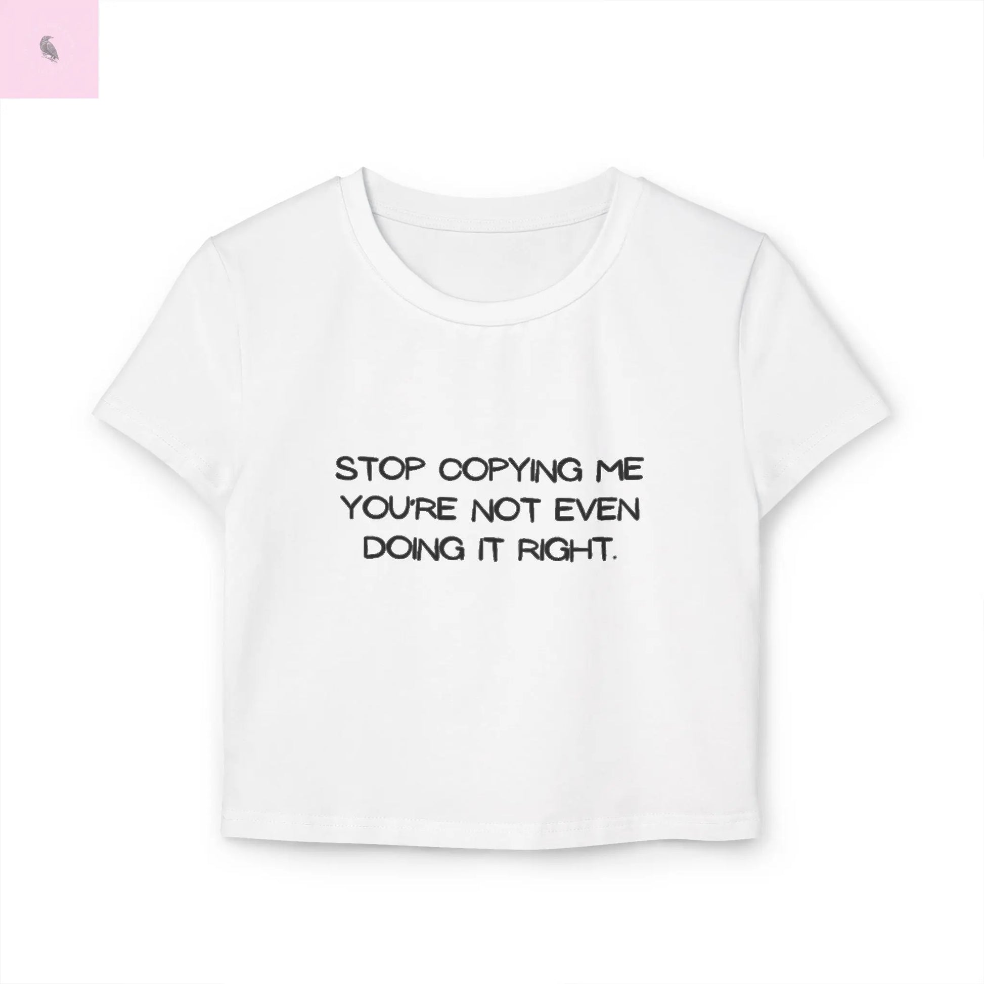 Cropped Baby Tee - funny Womens Cotton The flirty crow