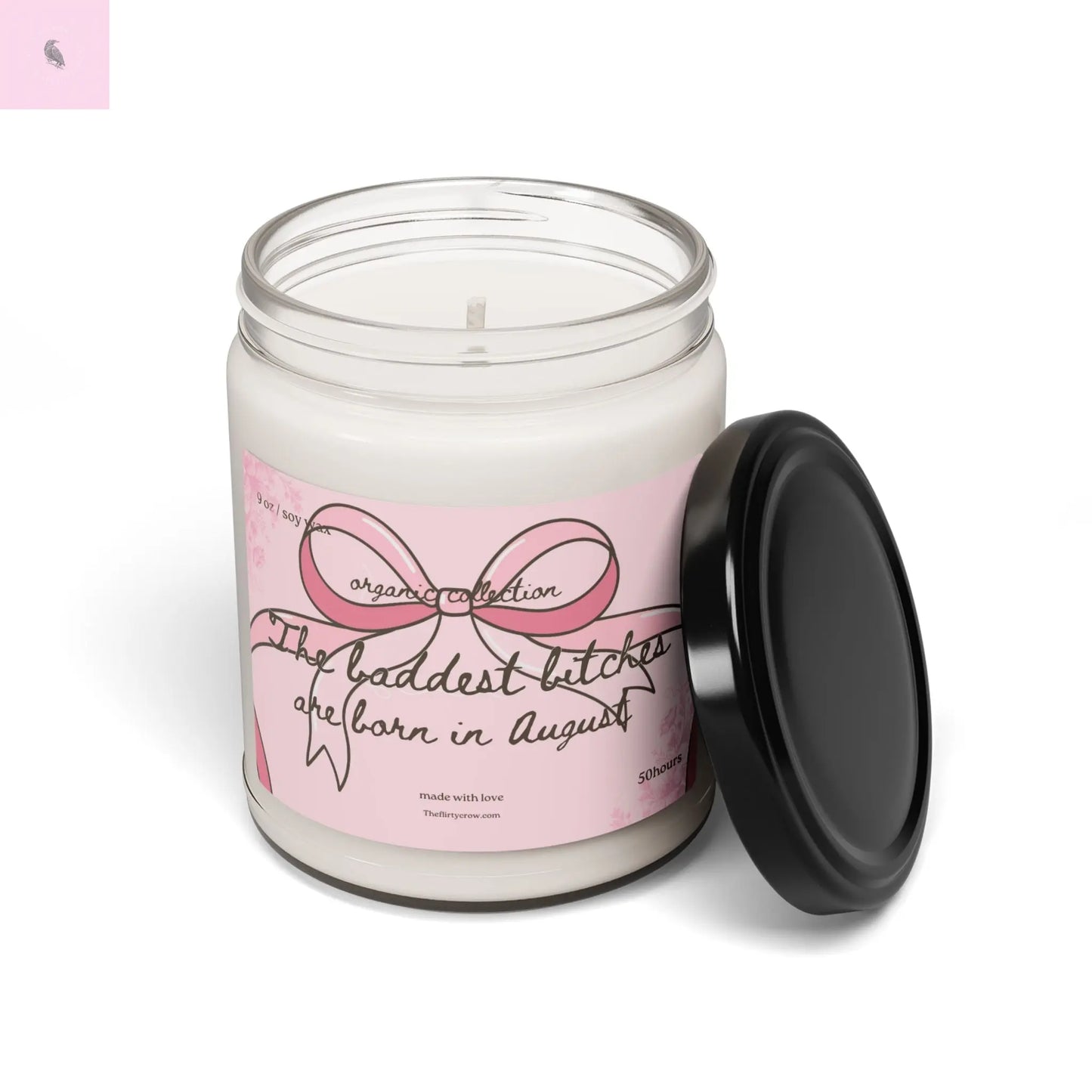August Coquette Birthday candle, Gift for her, Vegan candle , August birthday gift, home decor, soy wax, home fragrance The flirty crow