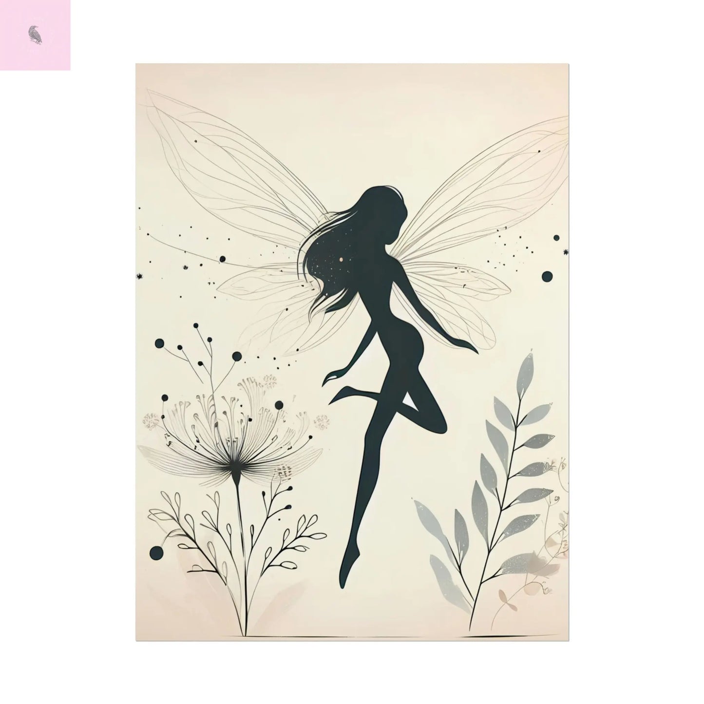 Elegant Fairy Silhouette Rolled Poster - Enchanting Wall Art for Home Decor - The flirty crow