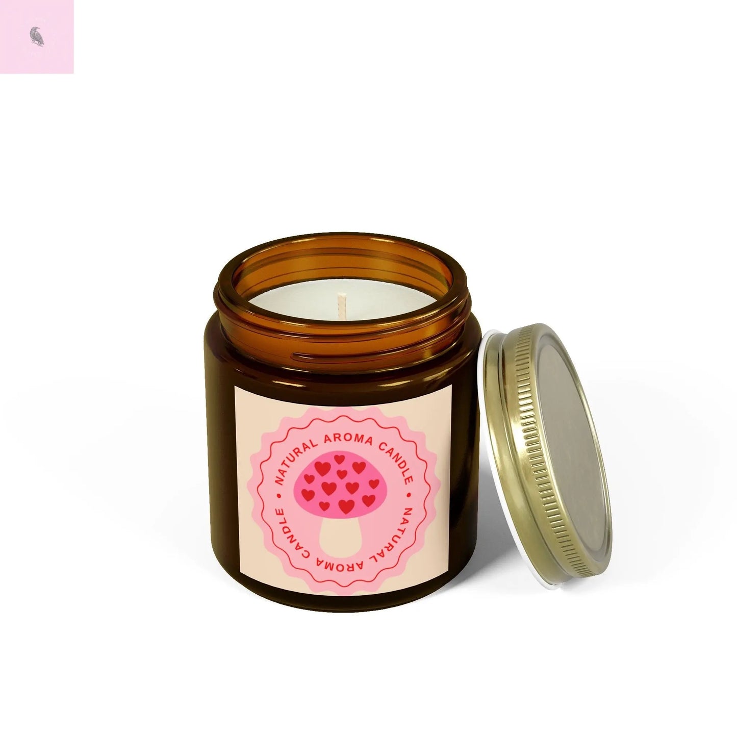 Mushroom retro Scented Candles, Coconut Apricot Wax (4oz, 9oz) the flirty crow