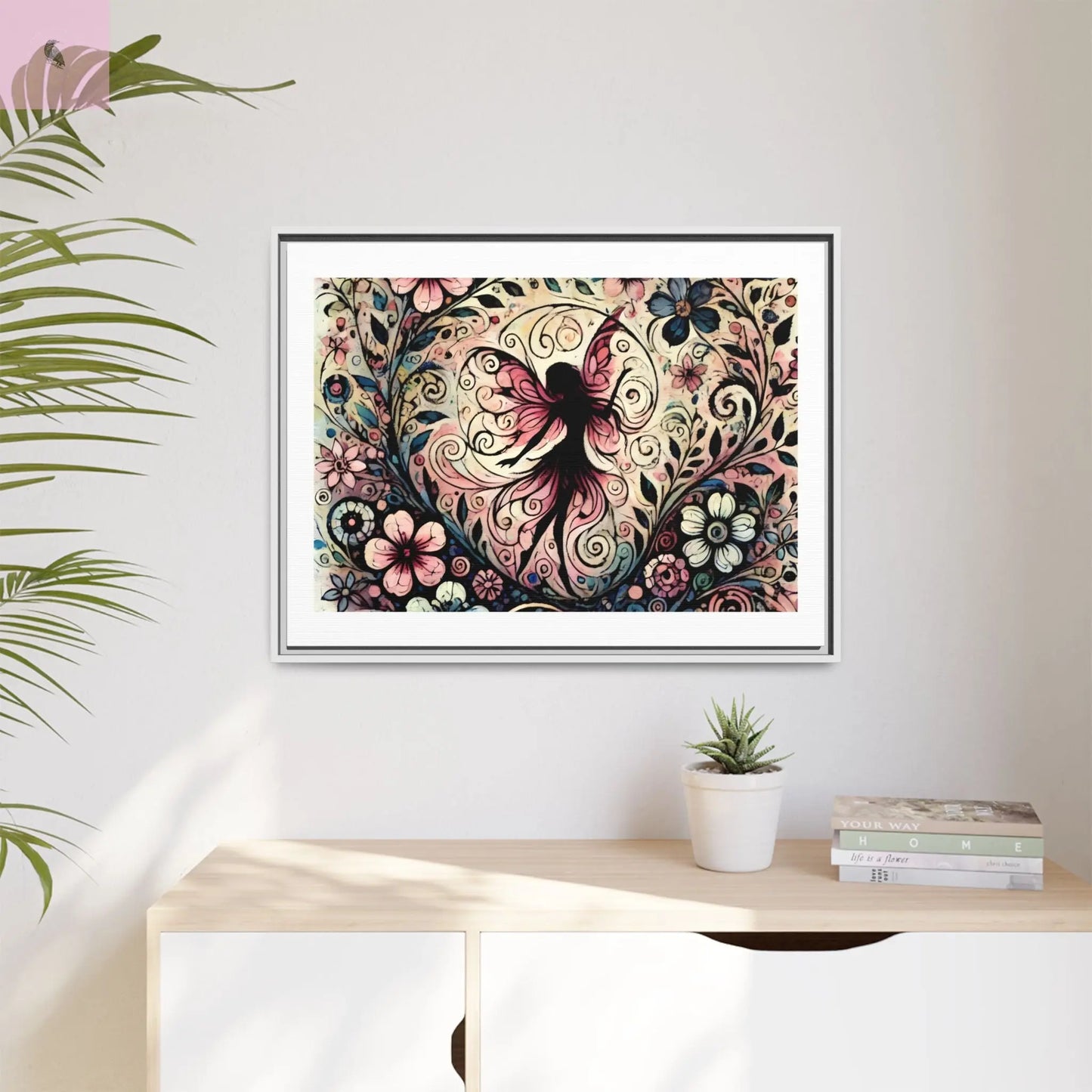 Framed Canvas Fairy art - The flirty crow