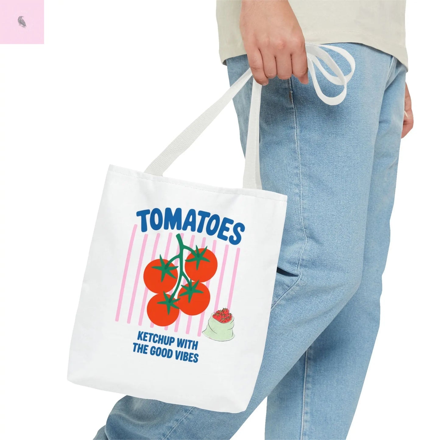 Tomato Vibes Tote Bag, Grocery tote, Beach bag, travel tote,gift for gardener, veggie lover, Fun Gift for Foodies, Garden Lovers The flirty crow