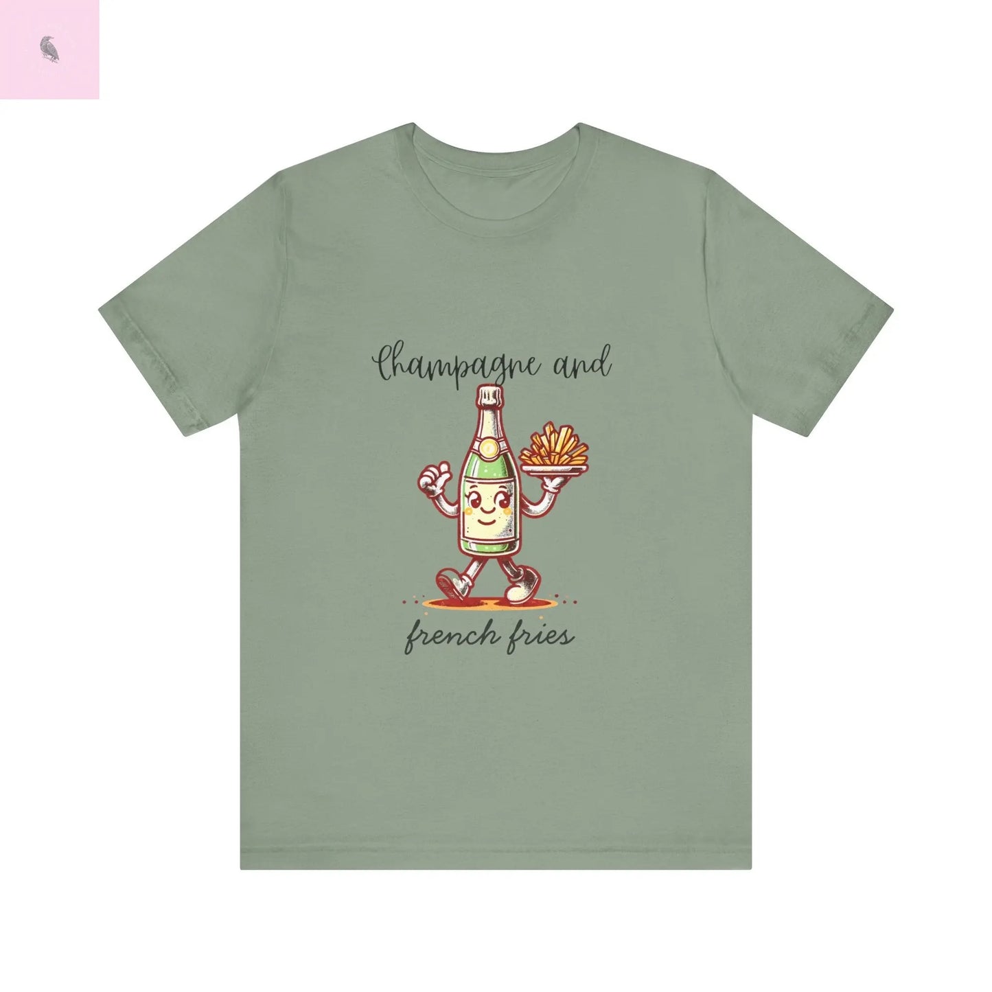 Champagne and French Fries Unisex Bella+ Canvas tee - The flirty crow