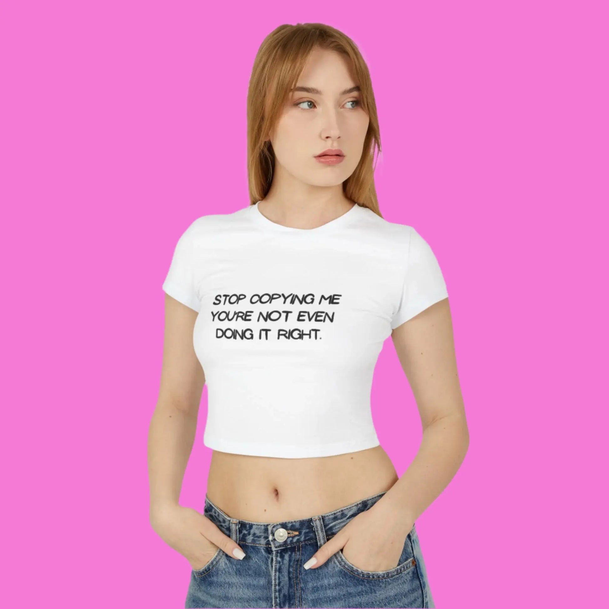 Cropped Baby Tee - funny Womens Cotton The flirty crow