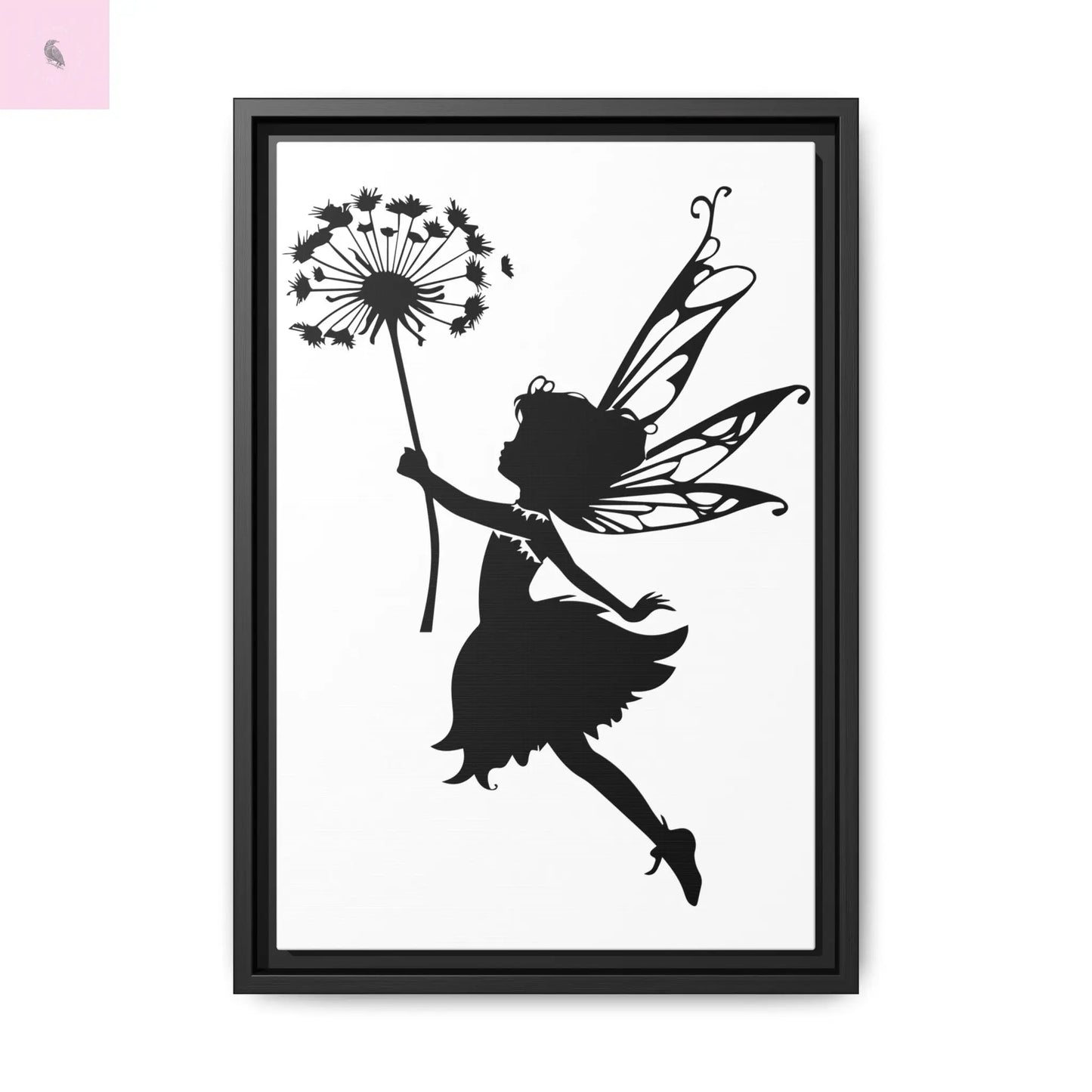 Framed canvas Fairy Silhouette Wall Art, Fairy lover Home Decor, Whimsical Framed Canvas, Fairy Gift, Kids Room Decoration, Nursery Art The flirty crow