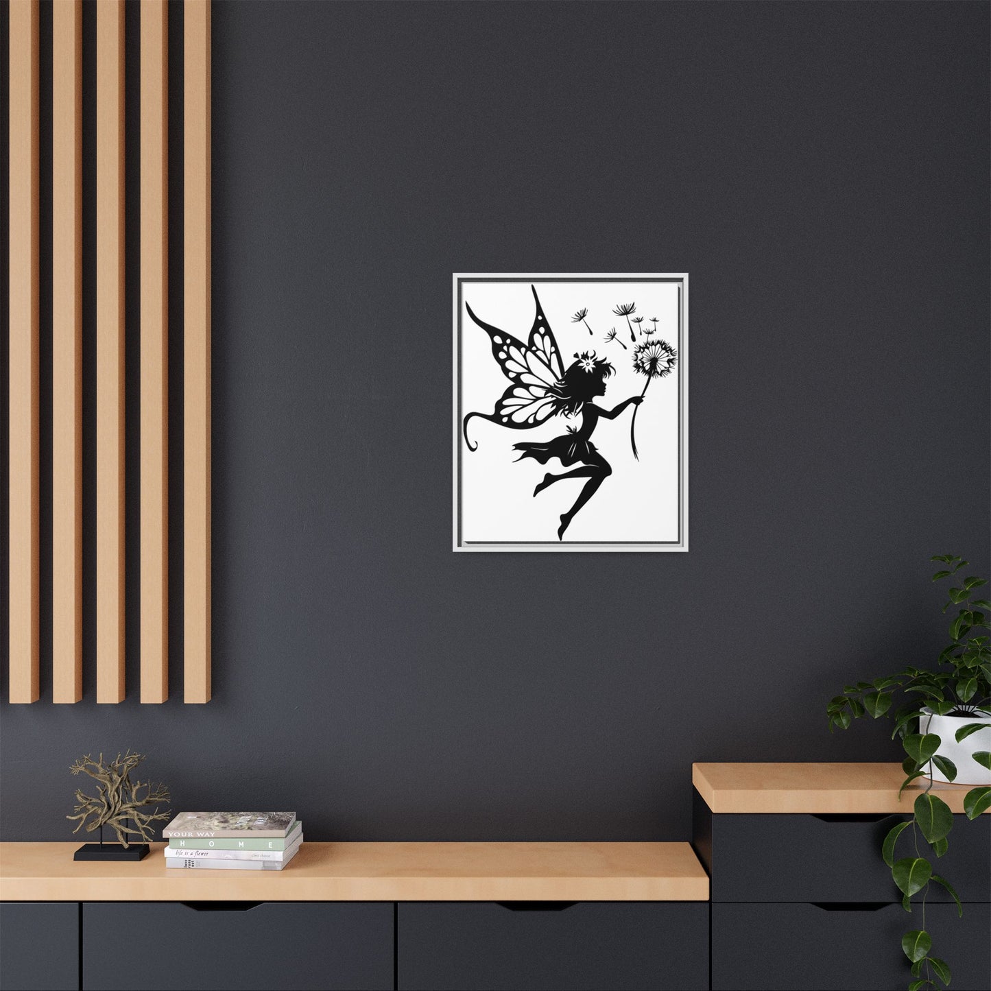 Framed Canvas Fairy Art, whimsical wall decor, nursery room art, gift for her - The flirty crow