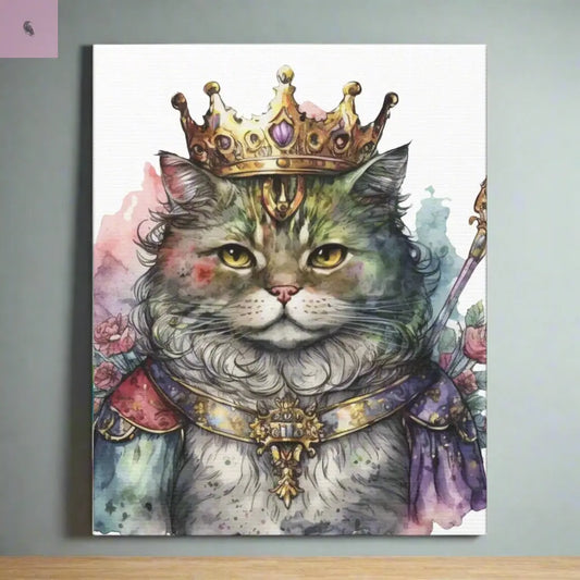 Cat Watercolor Canvas Wall Art, Cat Lover Gift, Cat Art, Home Decor, Pet Portrait, Colorful Cat Print, Gift for Cat lover, Animal  Art The flirty crow