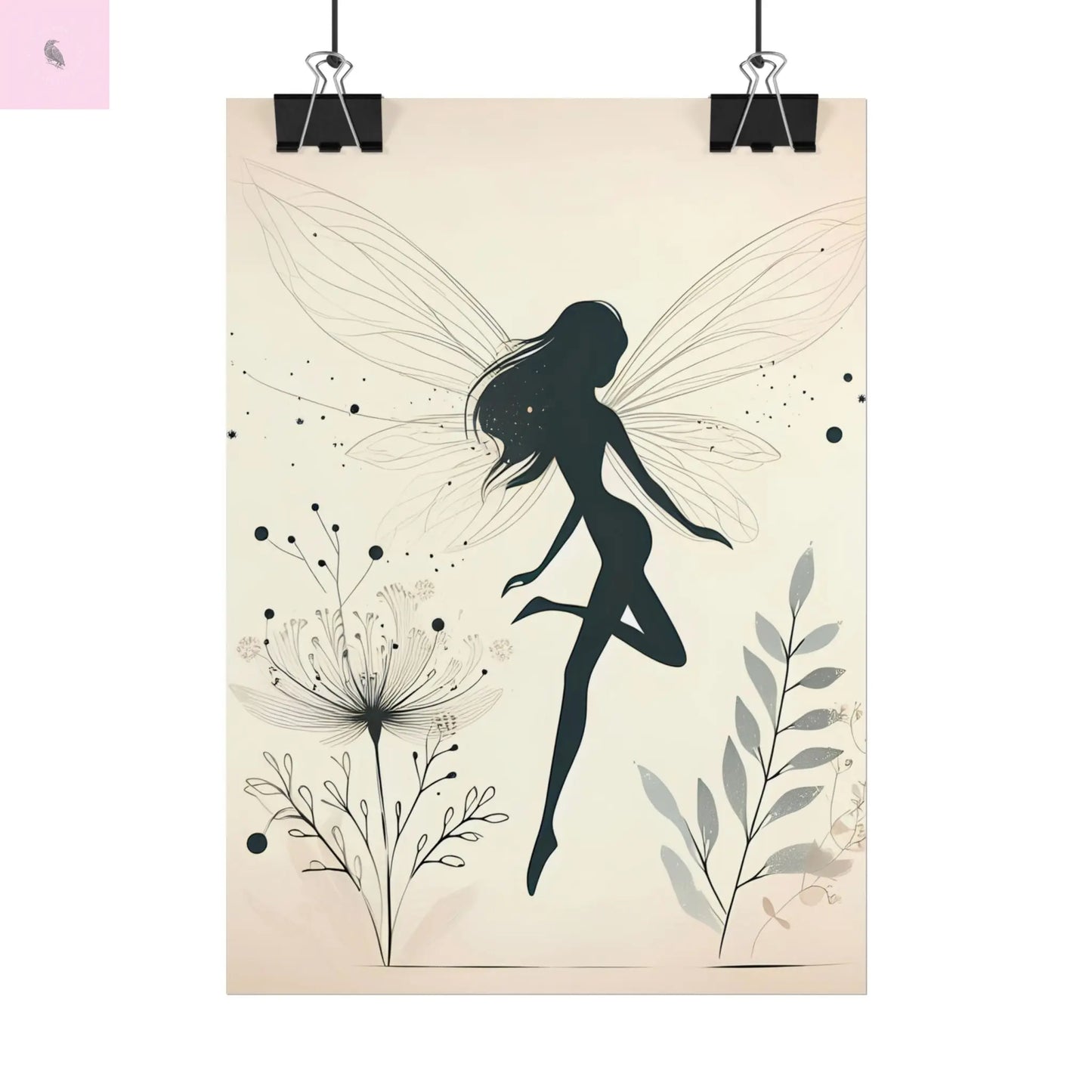 Elegant Fairy Silhouette Rolled Poster - Enchanting Wall Art for Home Decor The flirty crow