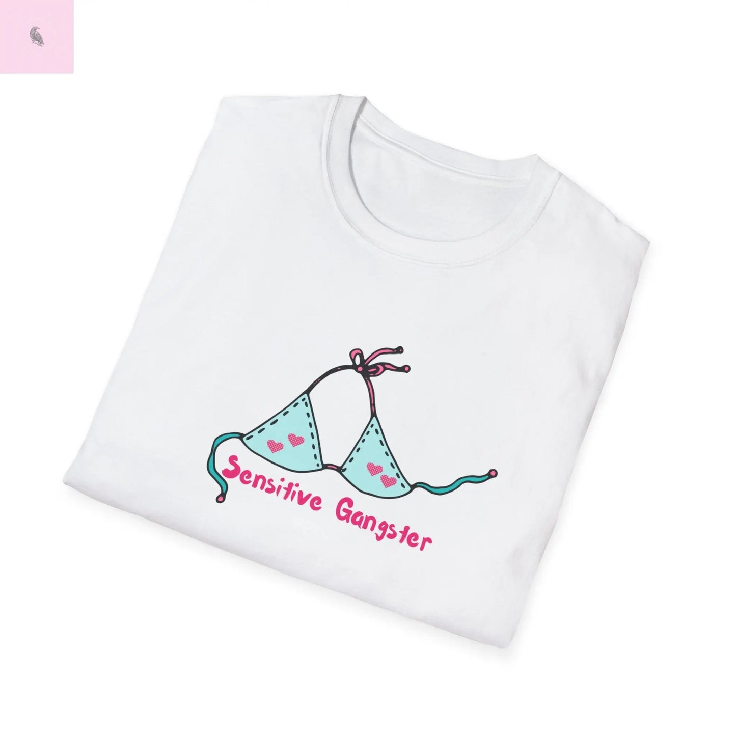 Sensitive Gangster T-Shirt, Funny beach Tee, love island tshirt, Gift for her, Summer top, Casual Wear, The flirty crow