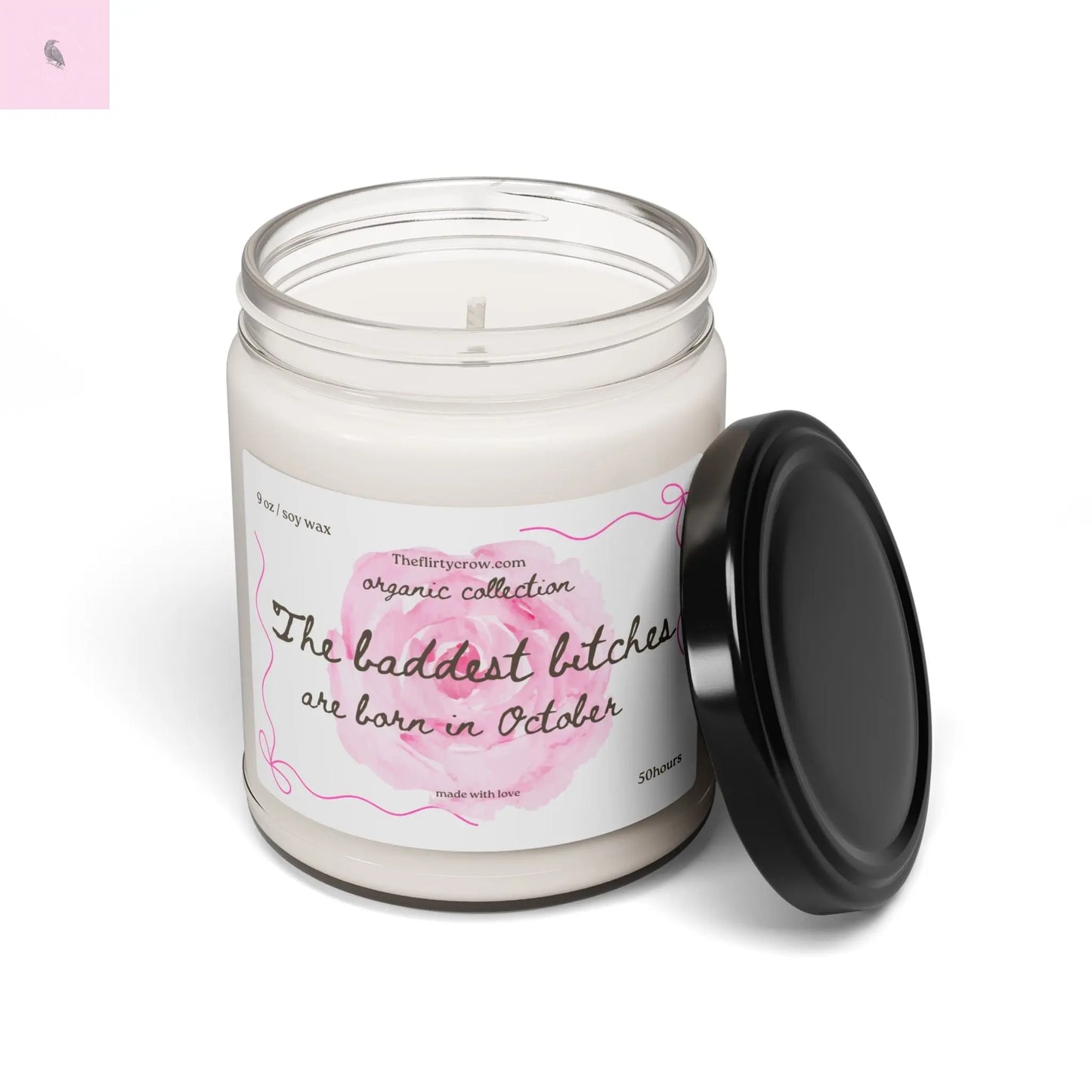 October birthday gift,  Soy Candle, gift for her, Coquette design, cherry lover gift, home fragrance Printify
