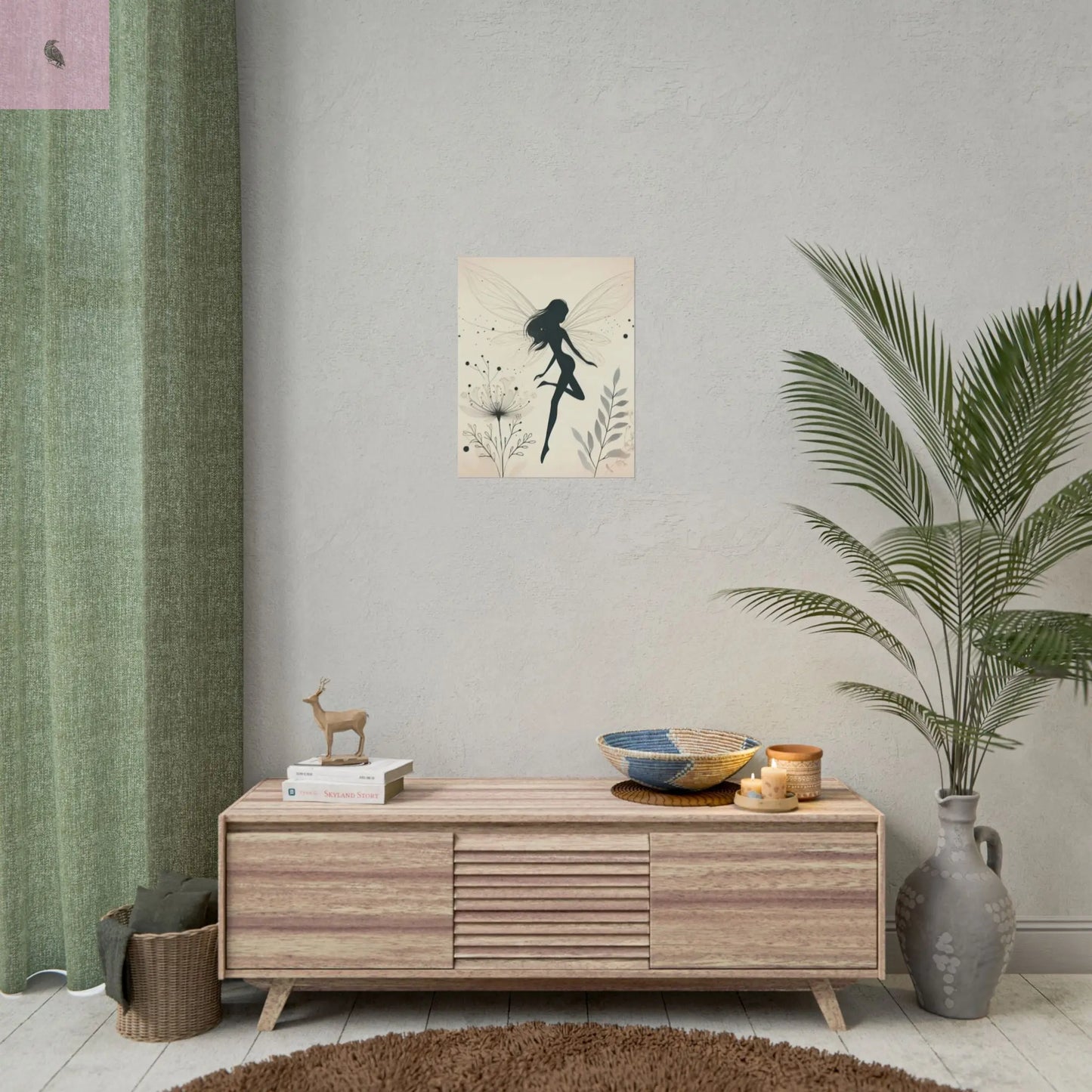 Elegant Fairy Silhouette Rolled Poster - Enchanting Wall Art for Home Decor - The flirty crow