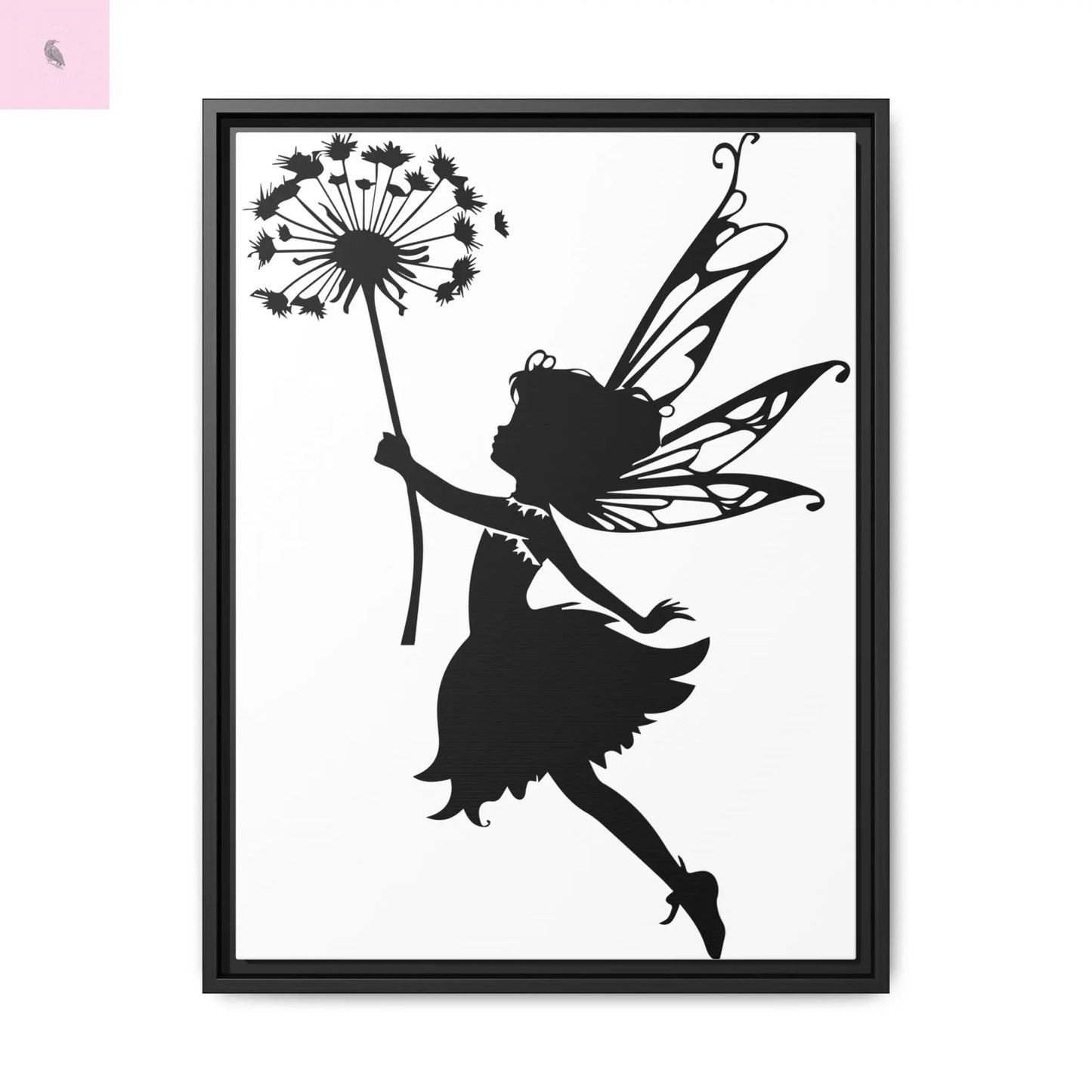 Framed canvas Fairy Silhouette Wall Art, Fairy lover Home Decor, Whimsical Framed Canvas, Fairy Gift, Kids Room Decoration, Nursery Art Printify