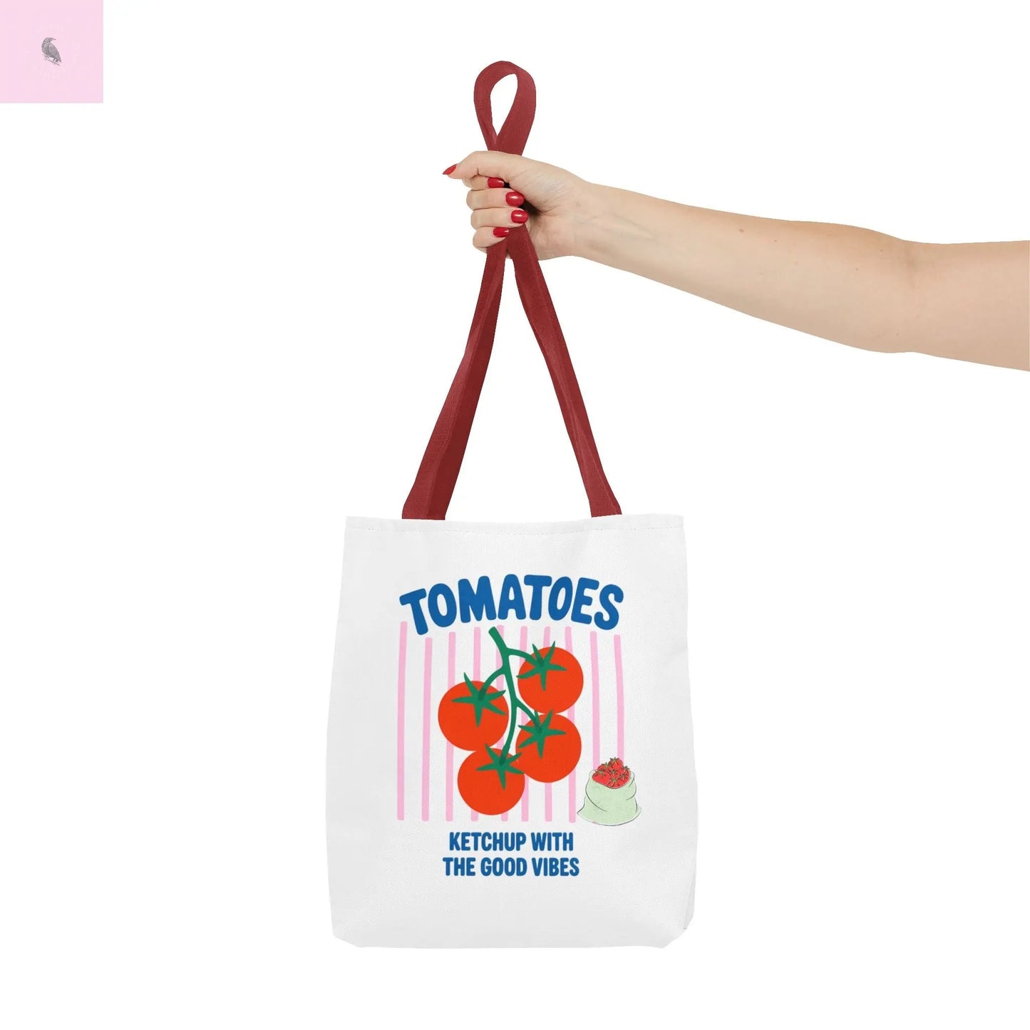 Tomato Vibes Tote Bag, Grocery tote, Beach bag, travel tote,gift for gardener, veggie lover, Fun Gift for Foodies, Garden Lovers The flirty crow