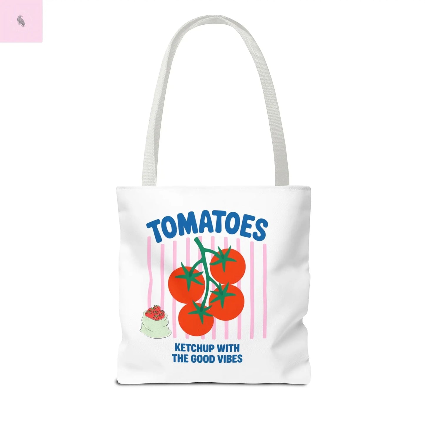 Tomato Vibes Tote Bag, Grocery tote, Beach bag, travel tote,gift for gardener, veggie lover, Fun Gift for Foodies, Garden Lovers The flirty crow