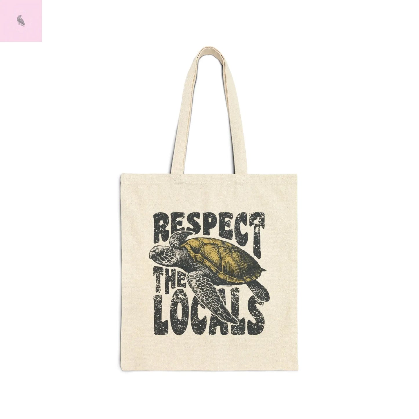 Cotton Canvas Tote Bag Respect the locals the flirty crow