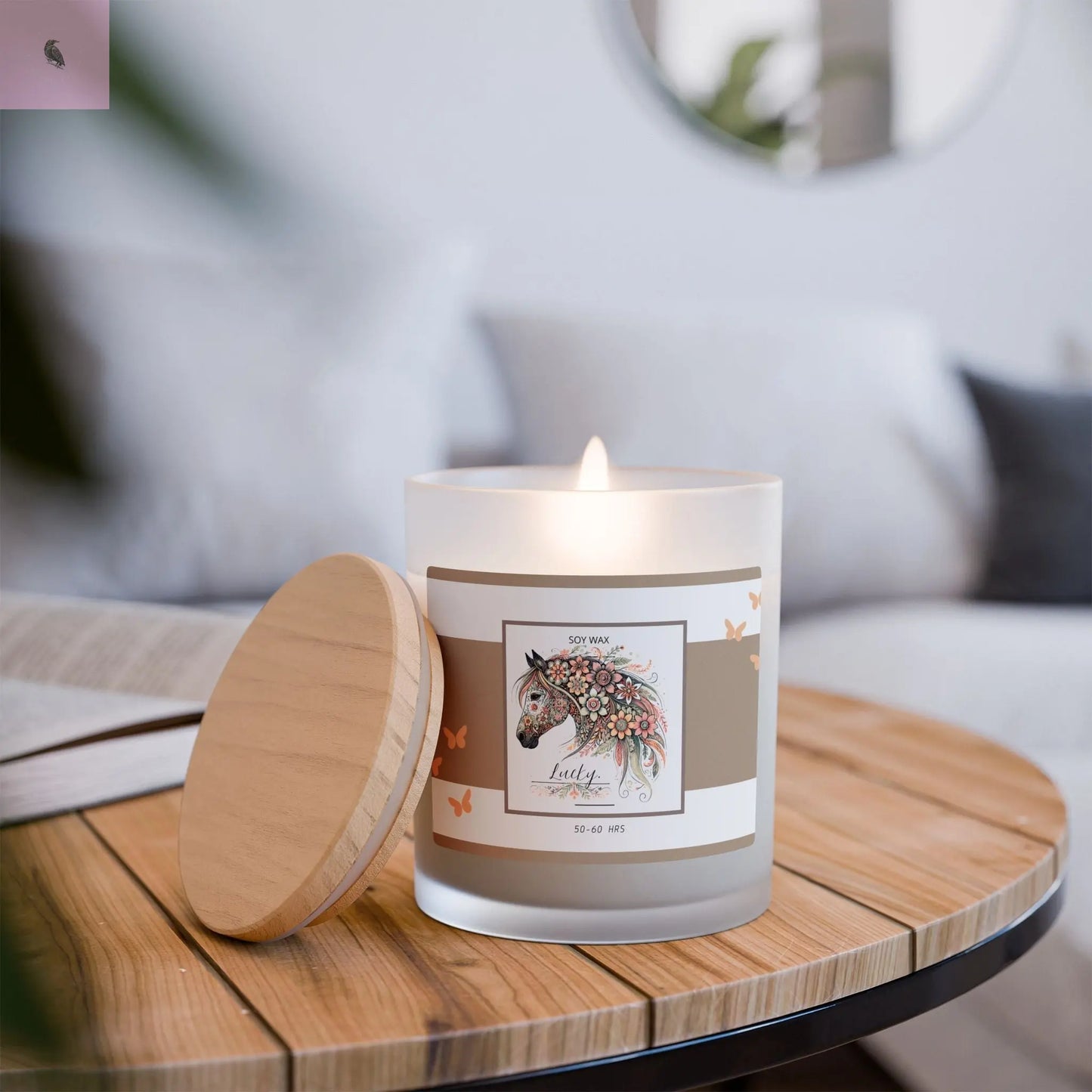boho horse lovers glass candle the flirty crow