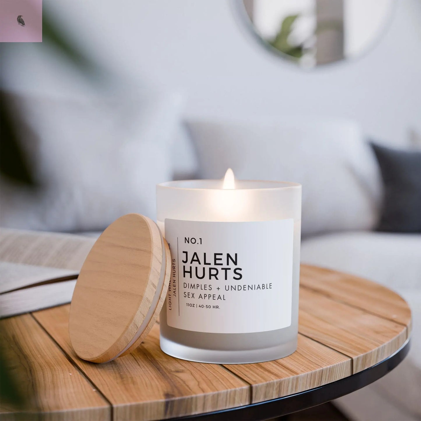 Candle Holder - Jalen Hurts Eagles Fan 11oz the flirty crow