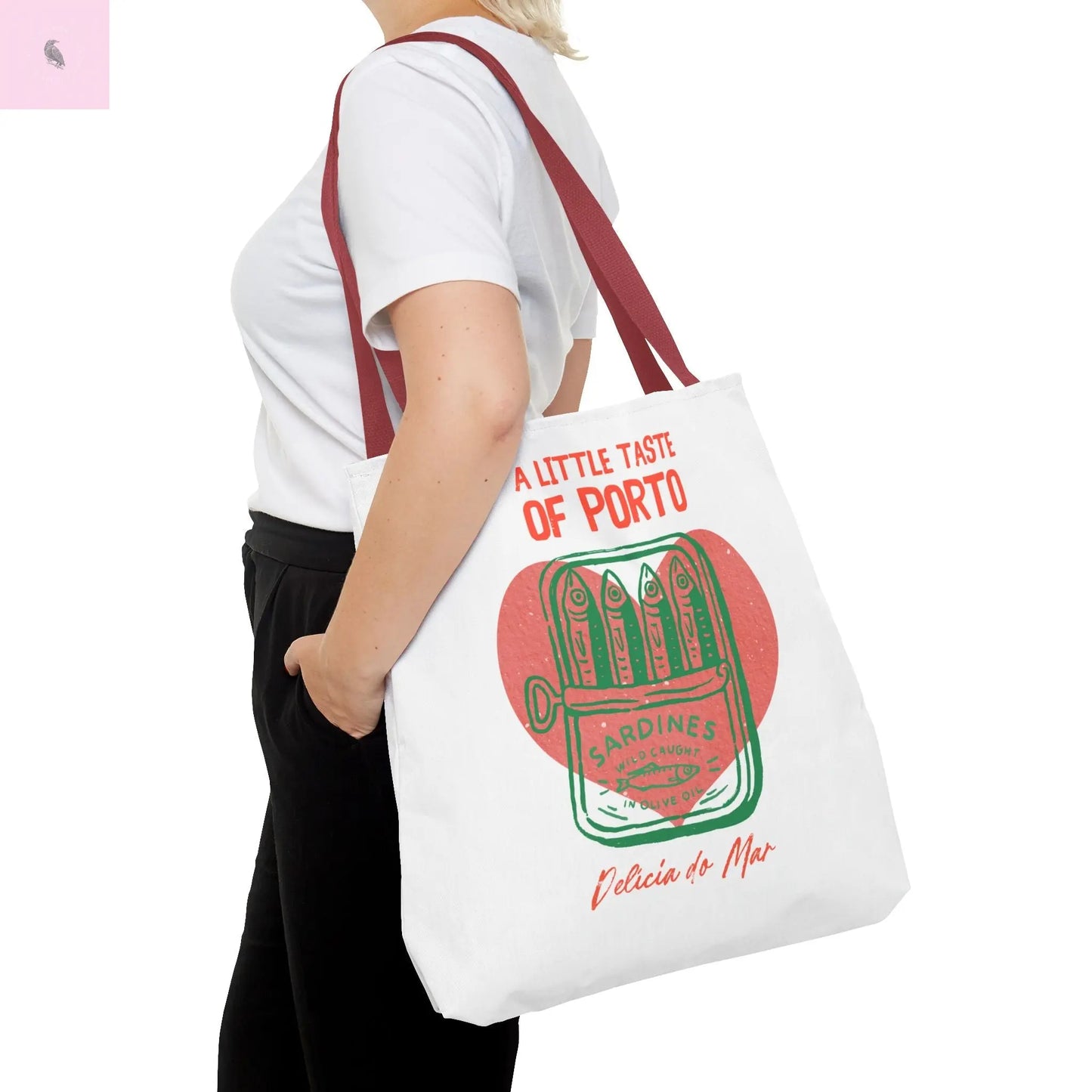 Porto-Inspired Tote Bag, Eco-Friendly Shopping Bag, Travel Tote, Gift for Food Lovers, Beach Bag, Everyday Carryall the flirty crow