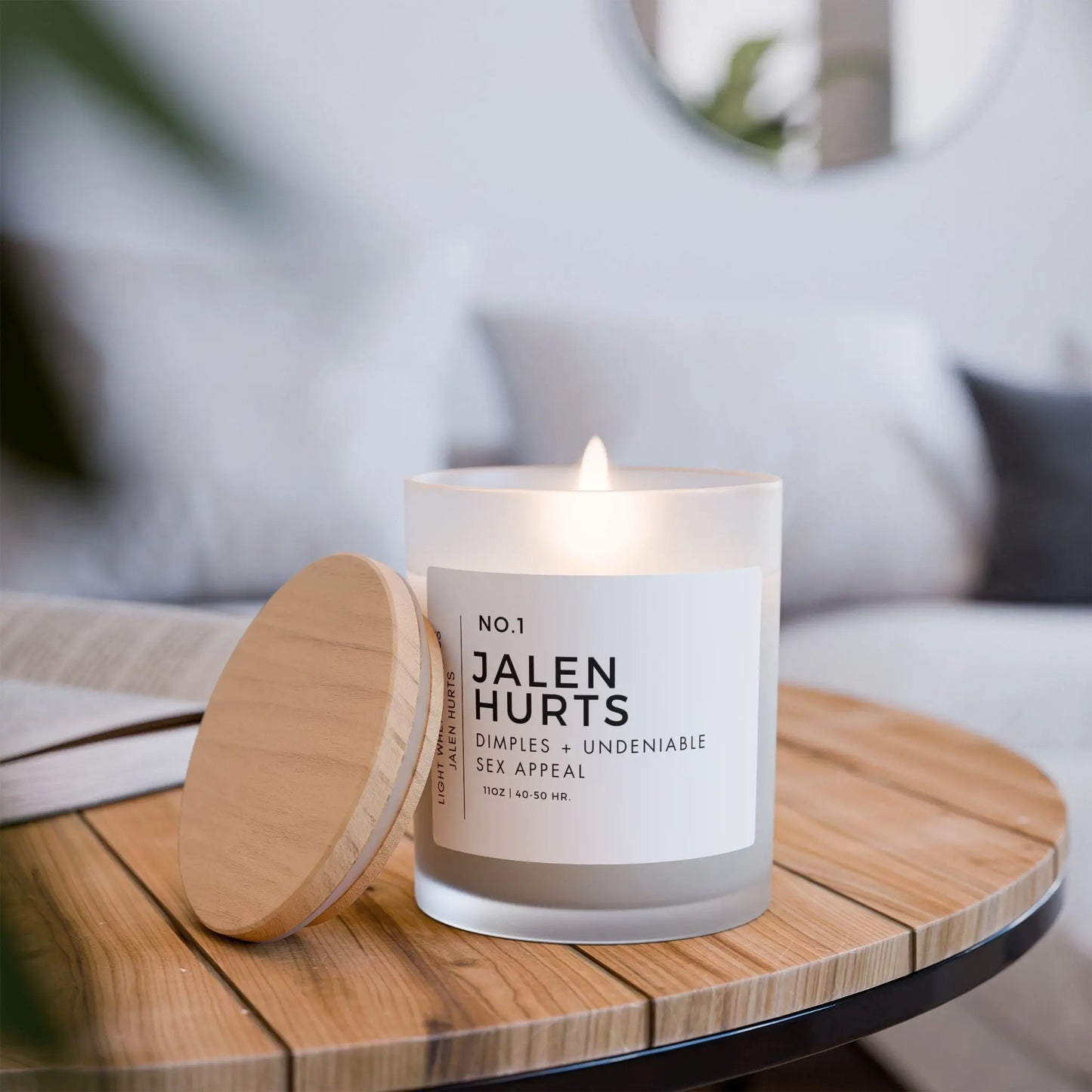 Candle Holder - Jalen Hurts Eagles Fan 11oz the flirty crow