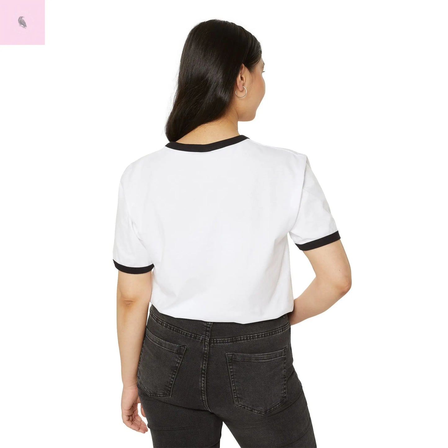 Moody Unisex Cotton Ringer T-Shirt - Fun Casual Wear for Every Mood The flirty crow