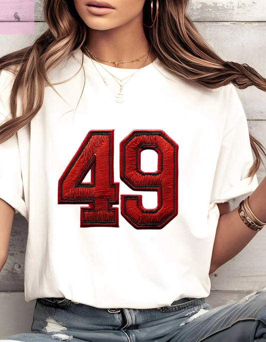 Vintage 49 Unisex T-Shirt , sporty tee, football fan shirt, 49 football gift, Custom Colors  Tee for Sports Fans, game day tee The flirty crow