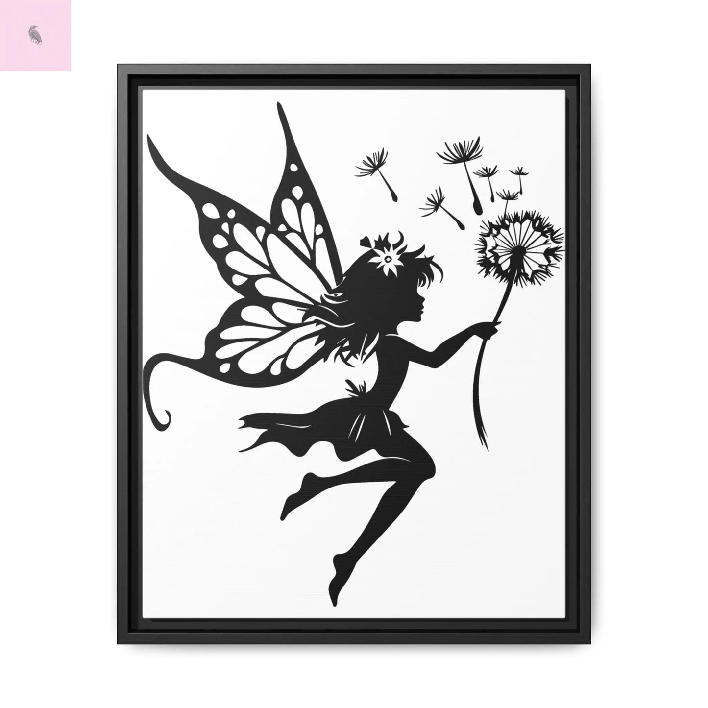 Framed Canvas Fairy Art, whimsical wall decor, nursery room art, gift for her Printify