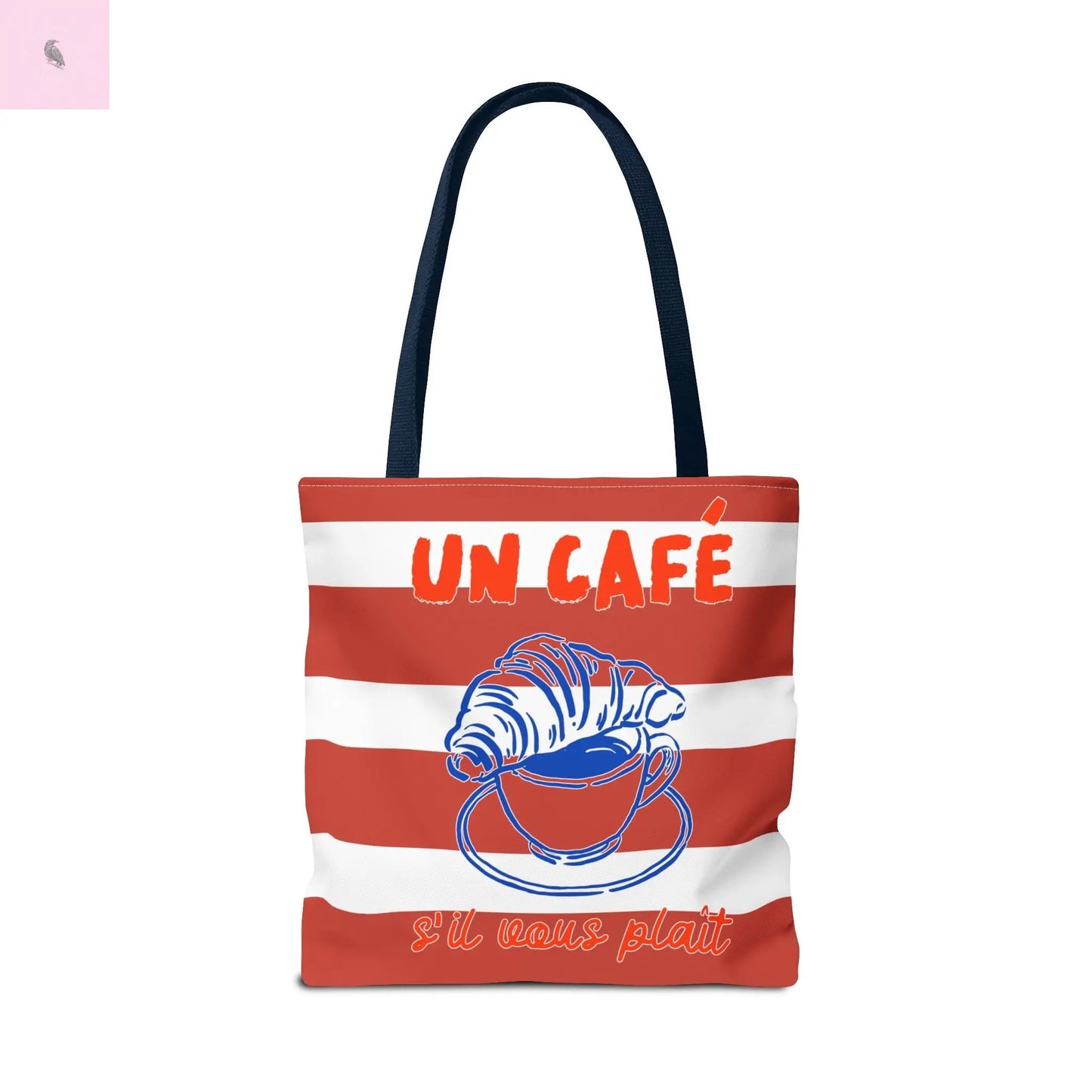 Café Tote Bag, Coffee Lover's bag, Croissant lover, Gift for her, Grocery tote, farmers market , Traveler gift, Artisan Design The flirty crow