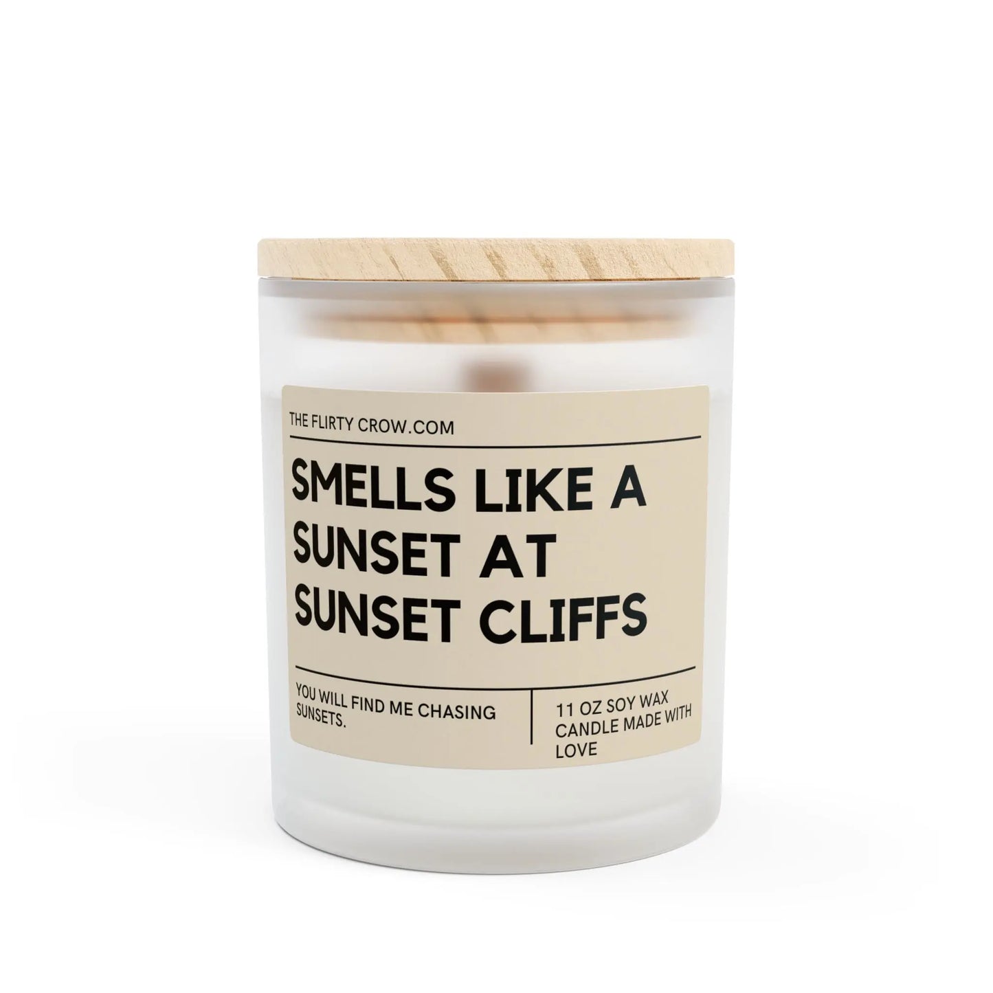 smells like a sunset lover Frosted Glass Candle, 11oz the flirty crow