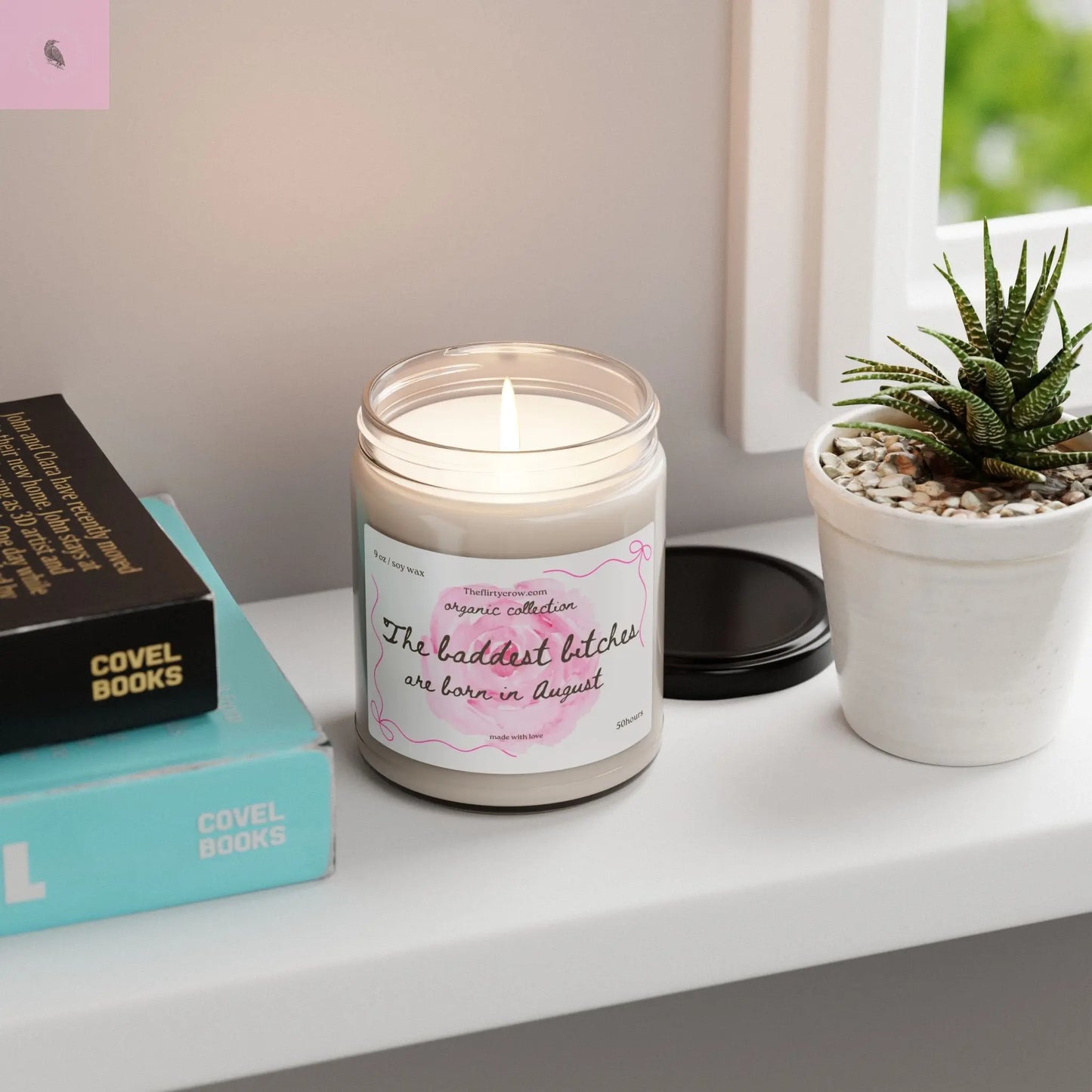August birthday gift, Soy Candle, gift for her, Coquette design, cherry lover gift, home fragrance The flirty crow