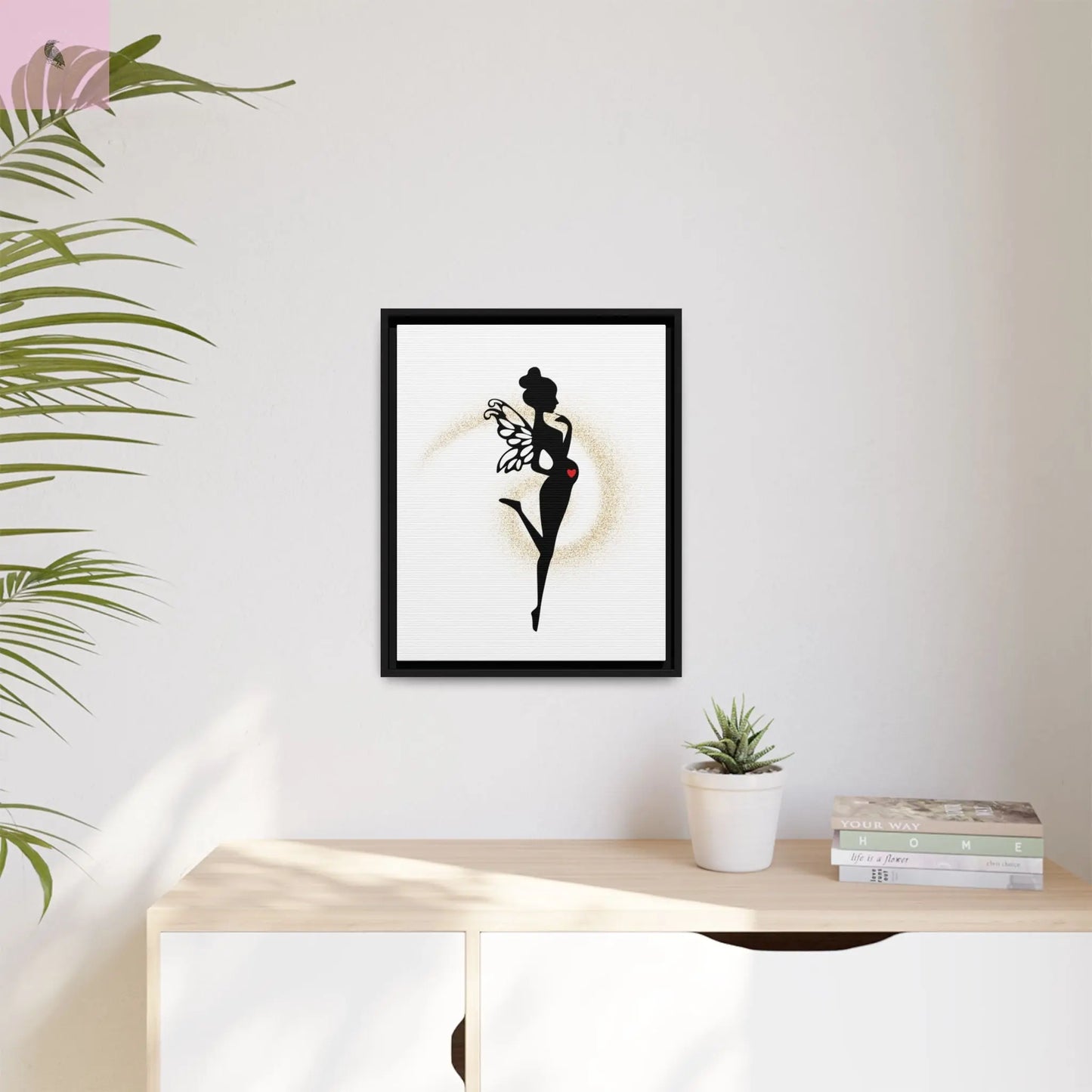 Framed Fairy Art Print - Enchanting Decor for Expecting Mothers, Baby Shower Gift, Elegant Nursery Wall Art, Whimsical Home Accent The flirty crow