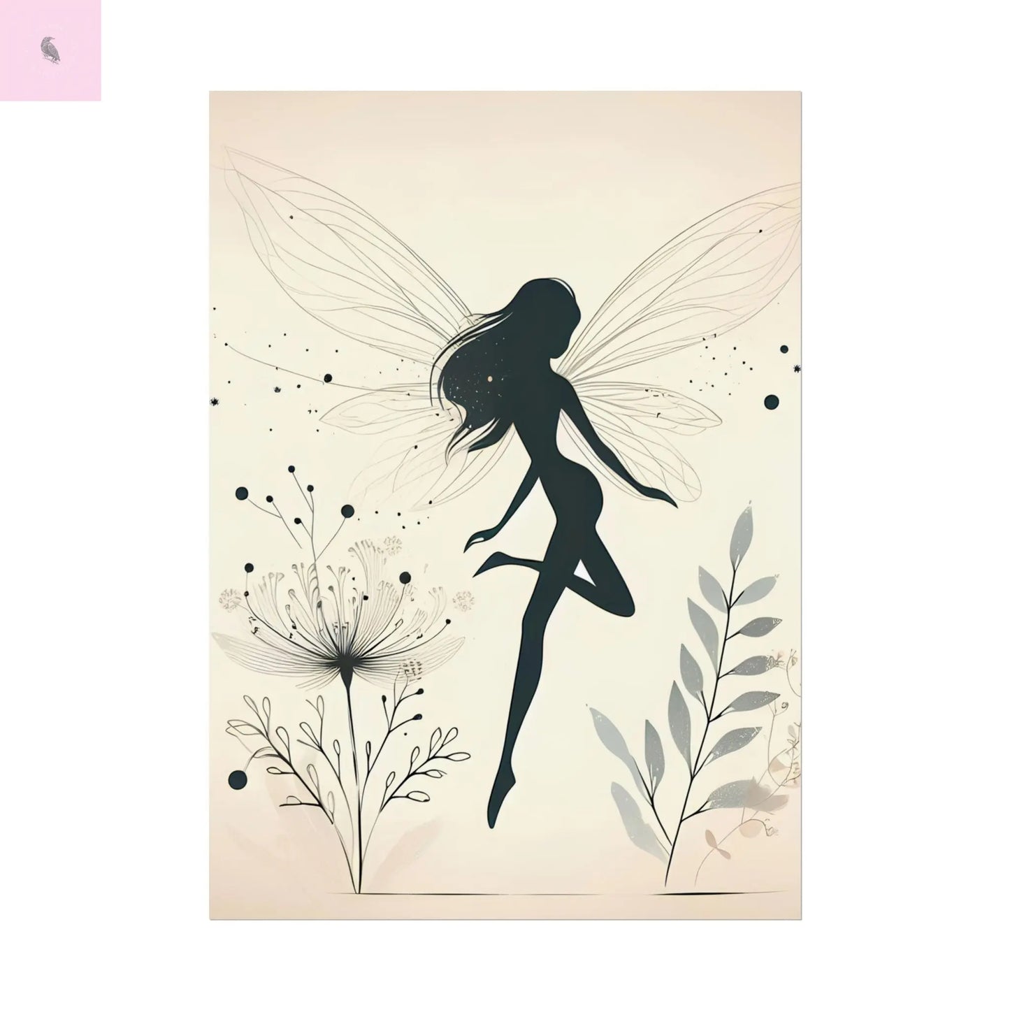Elegant Fairy Silhouette Rolled Poster - Enchanting Wall Art for Home Decor - The flirty crow