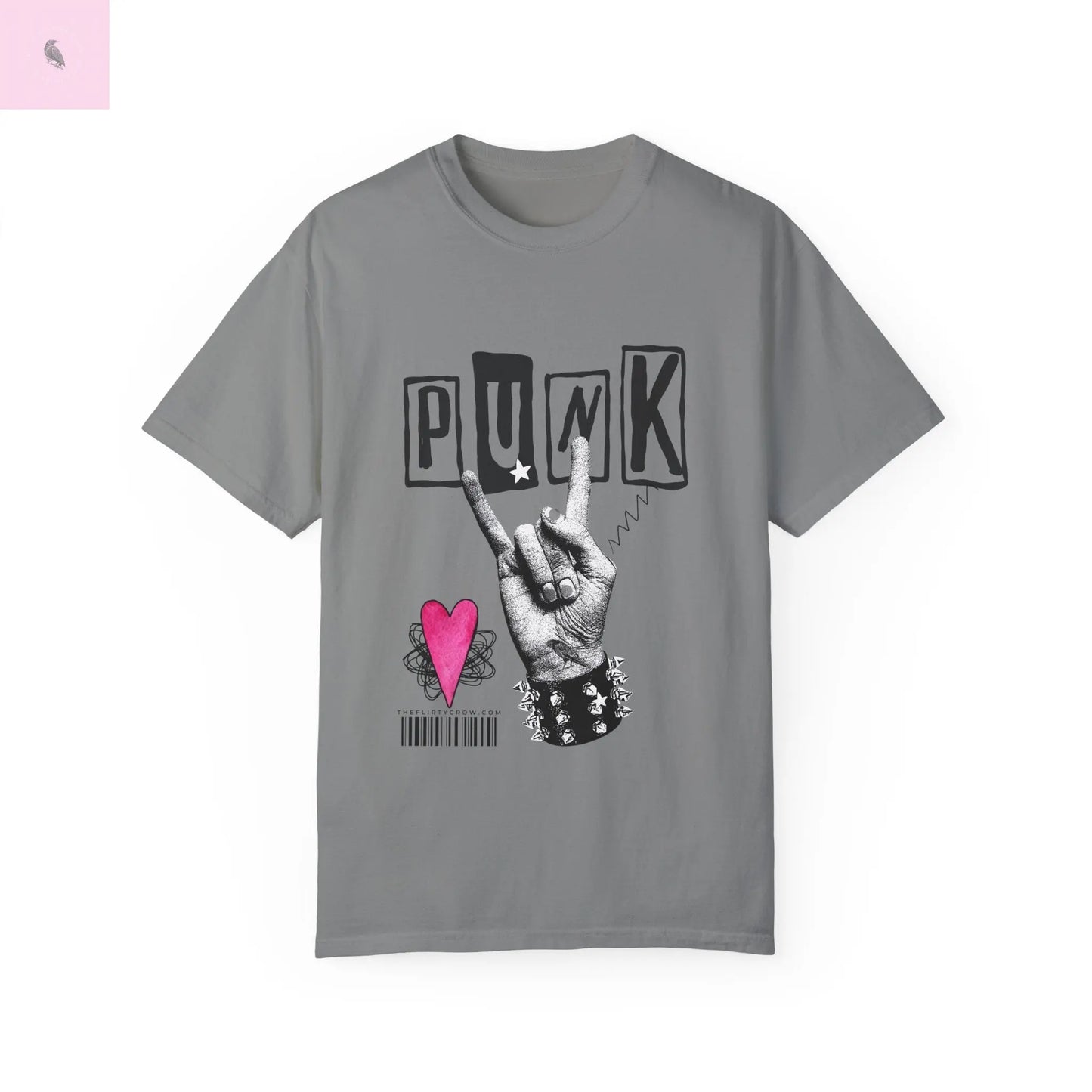 Punk Rock Unisex Garment-Dyed T-Shirt - Retro Graphic Tee for Music Lovers The flirty crow