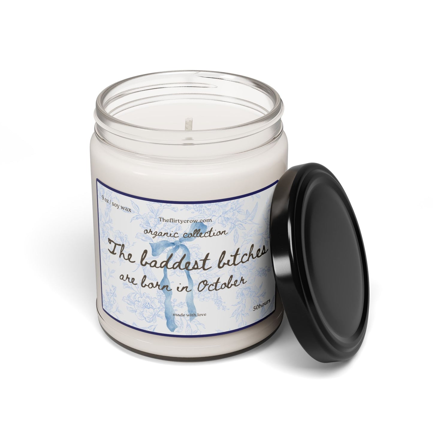 October Birthday Soy Candle, 9oz glass candle, Gift for her, coquette style, home decor, birthday gift