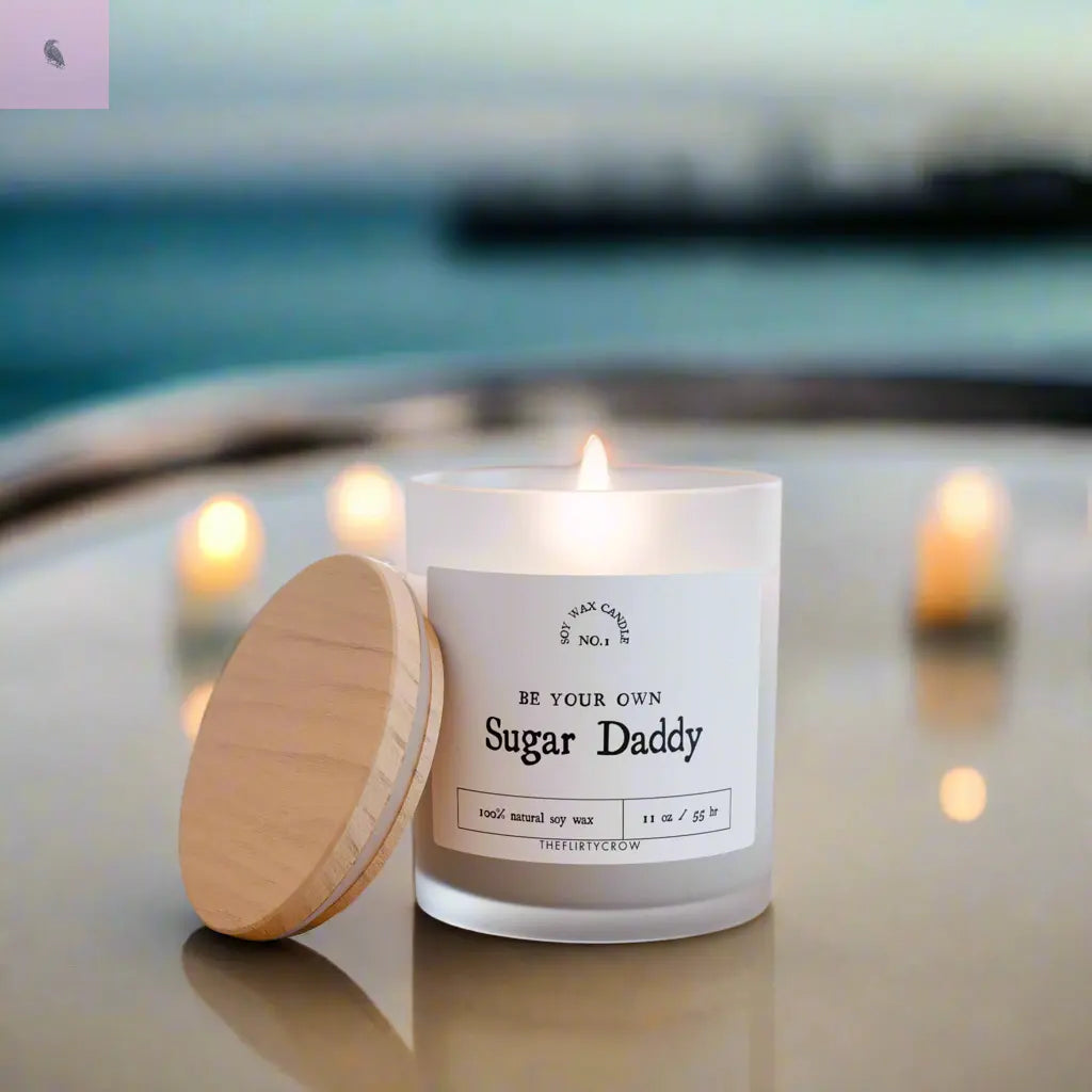Glass Candle, Sugar Daddy 11oz the flirty crow