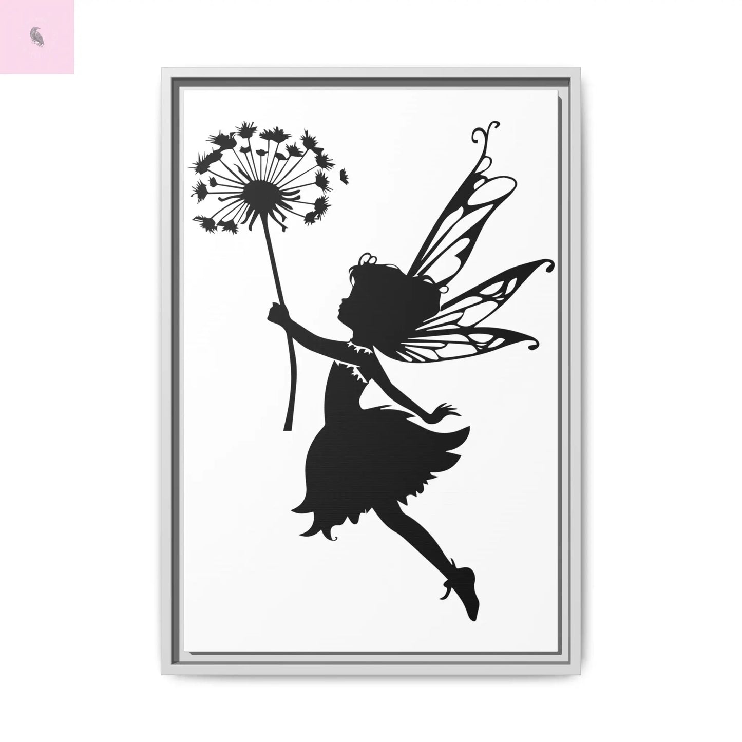 Framed canvas Fairy Silhouette Wall Art, Fairy lover Home Decor, Whimsical Framed Canvas, Fairy Gift, Kids Room Decoration, Nursery Art The flirty crow