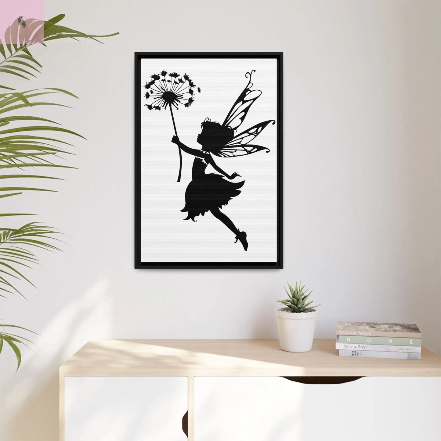 Framed canvas Fairy Silhouette Wall Art, Fairy lover Home Decor, Whimsical Framed Canvas, Fairy Gift, Kids Room Decoration, Nursery Art The flirty crow