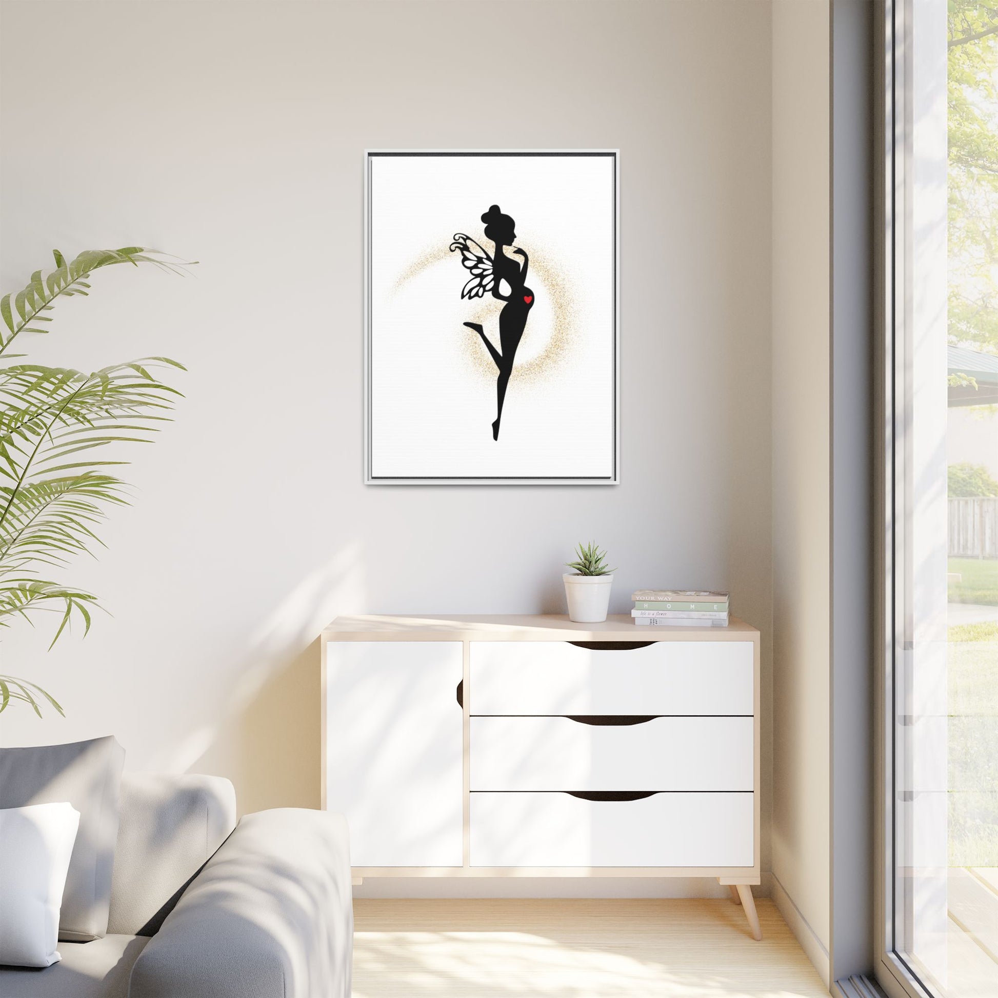 Framed Fairy Art Print - Enchanting Decor for Expecting Mothers, Baby Shower Gift, Elegant Nursery Wall Art, Whimsical Home Accent - The flirty crow