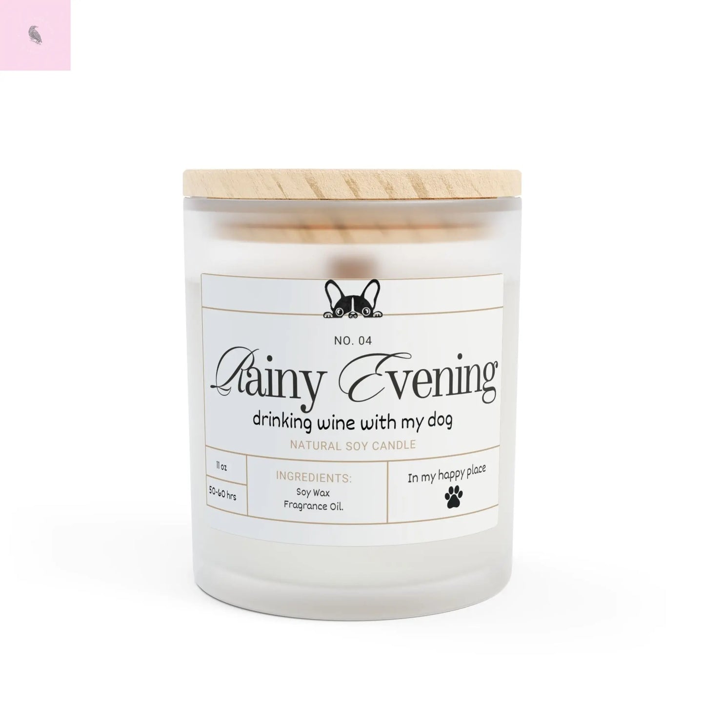 Dog and Rain and Wine Lovers Candle the flirty crow