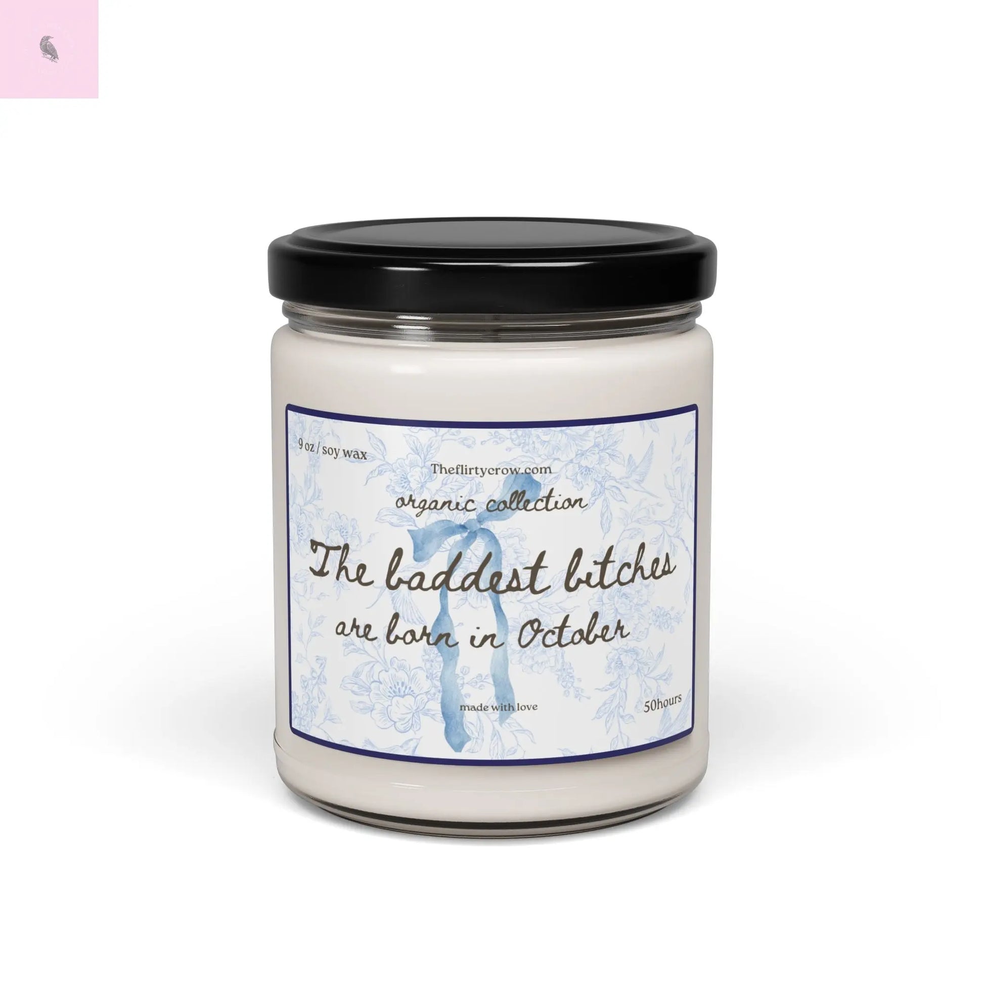 October Birthday Soy Candle, 9oz glass candle, Gift for her, coquette style, home decor, birthday gift Printify