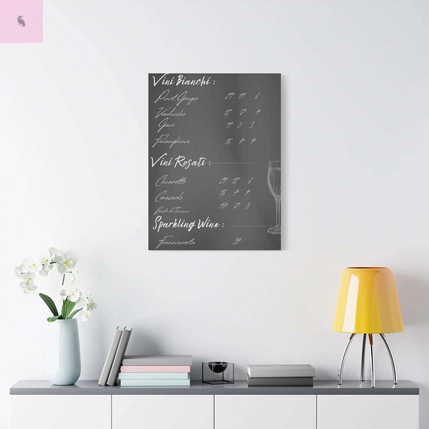Chalkboard Wine Menu, Italian wine Canvas Art, Bar Decor, Wine List Wall Art, Kitchen Decor, Wine Lover Gift, Italian wine lover Printify