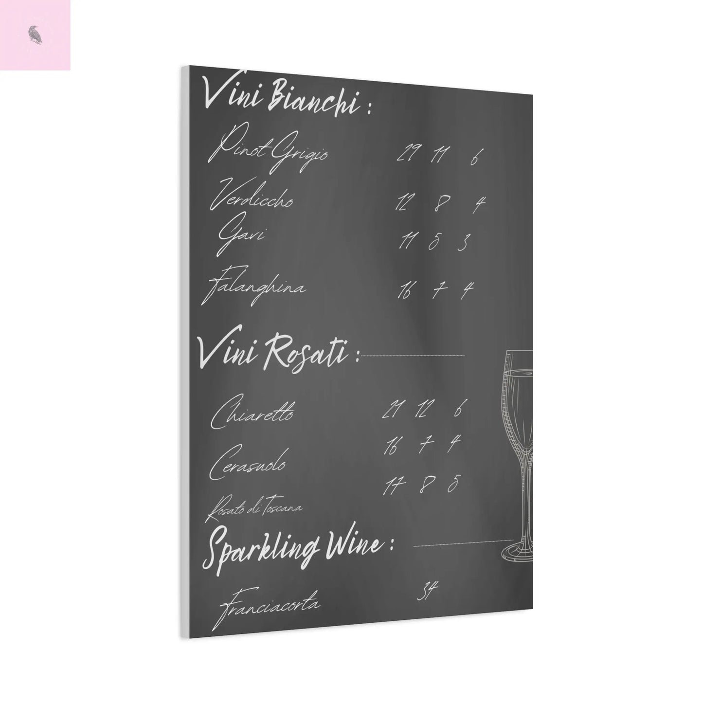 Chalkboard Wine Menu, Italian wine Canvas Art, Bar Decor, Wine List Wall Art, Kitchen Decor, Wine Lover Gift, Italian wine lover Printify