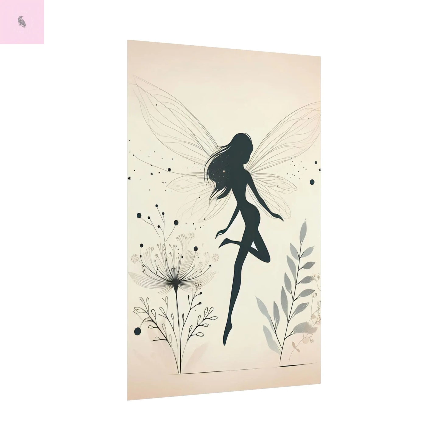 Elegant Fairy Silhouette Rolled Poster - Enchanting Wall Art for Home Decor - The flirty crow
