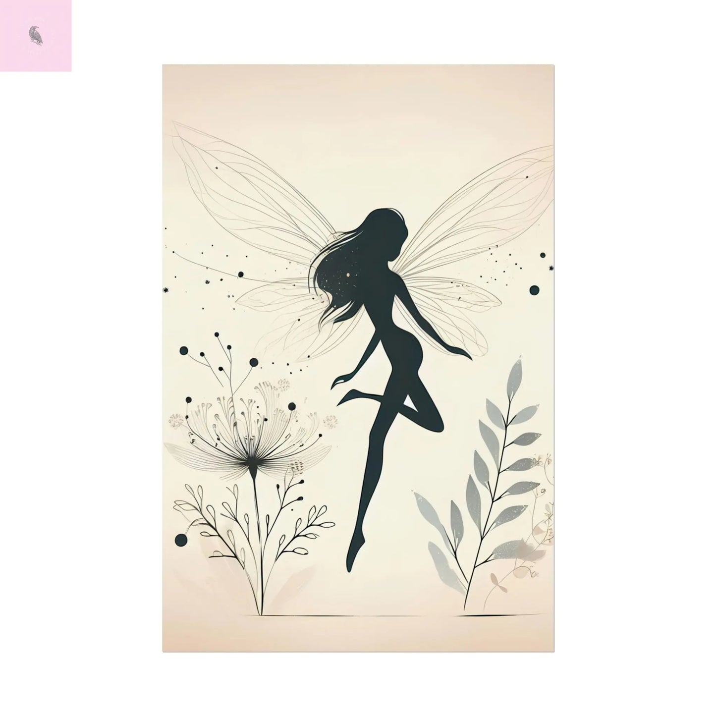 Elegant Fairy Silhouette Rolled Poster - Enchanting Wall Art for Home Decor - The flirty crow