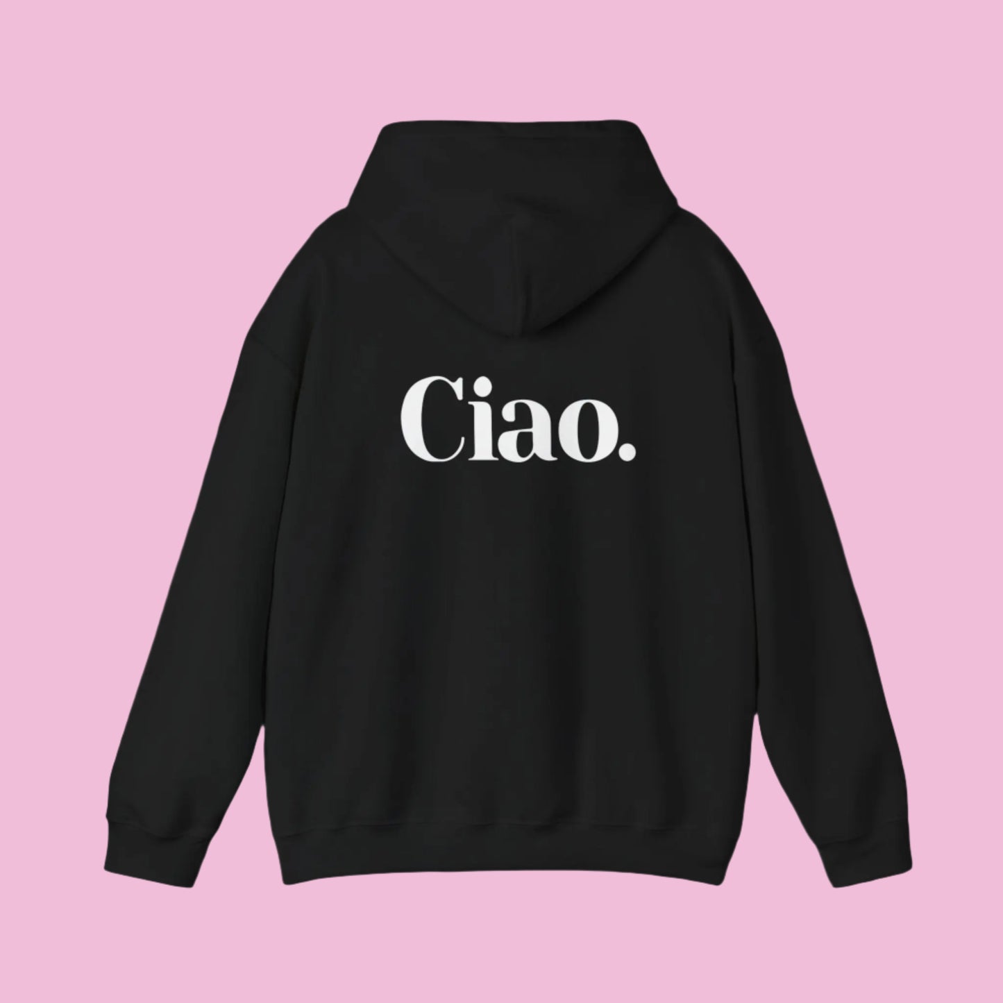 Chic Ciao Hooded Sweatshirt - Unisex Heavy Blend™ - Cozy Casual Wear The flirty crow