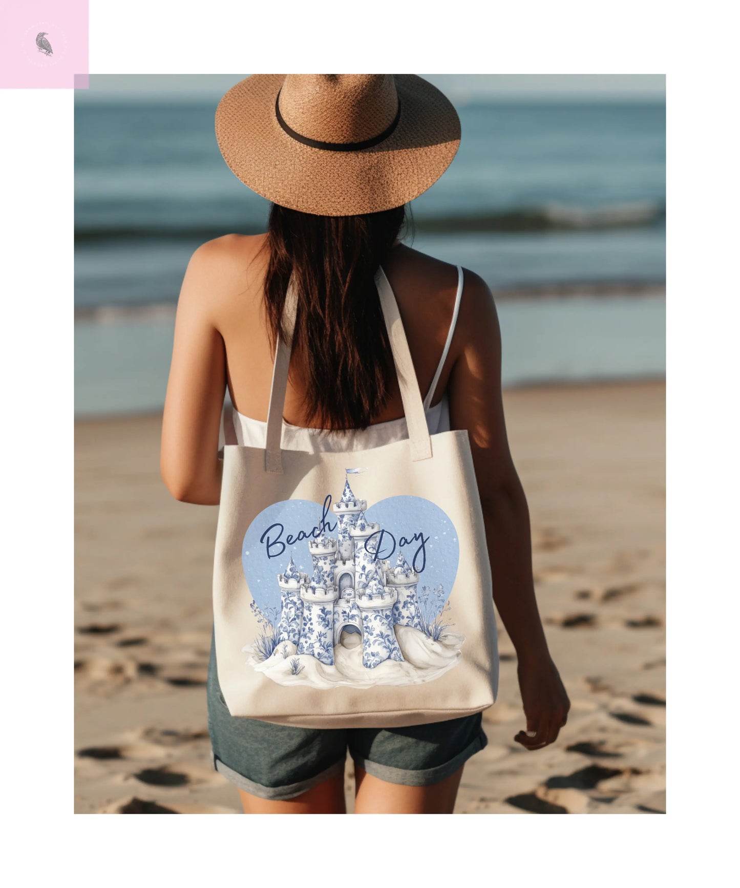 Beach Day Cotton Canvas Tote Bag, Eco-Friendly Shopping Bag, Vacation Bag, Summer Tote, Gift for Beach Lovers, Casual Everyday Use The flirty crow