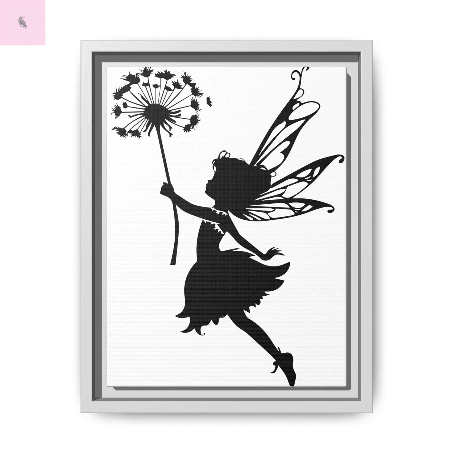 Framed canvas Fairy Silhouette Wall Art, Fairy lover Home Decor, Whimsical Framed Canvas, Fairy Gift, Kids Room Decoration, Nursery Art The flirty crow