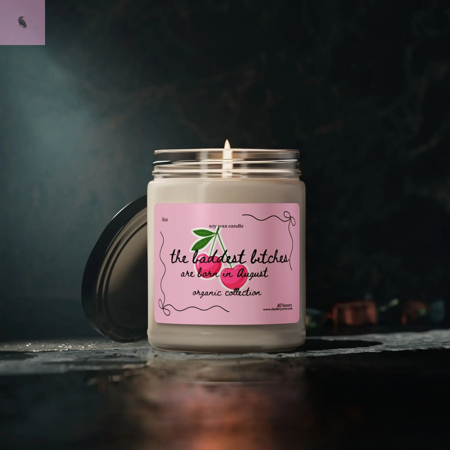 August Birthday Soy Candle, cherries candle, gift for her, home decor, home fragrance, coquette style The flirty crow