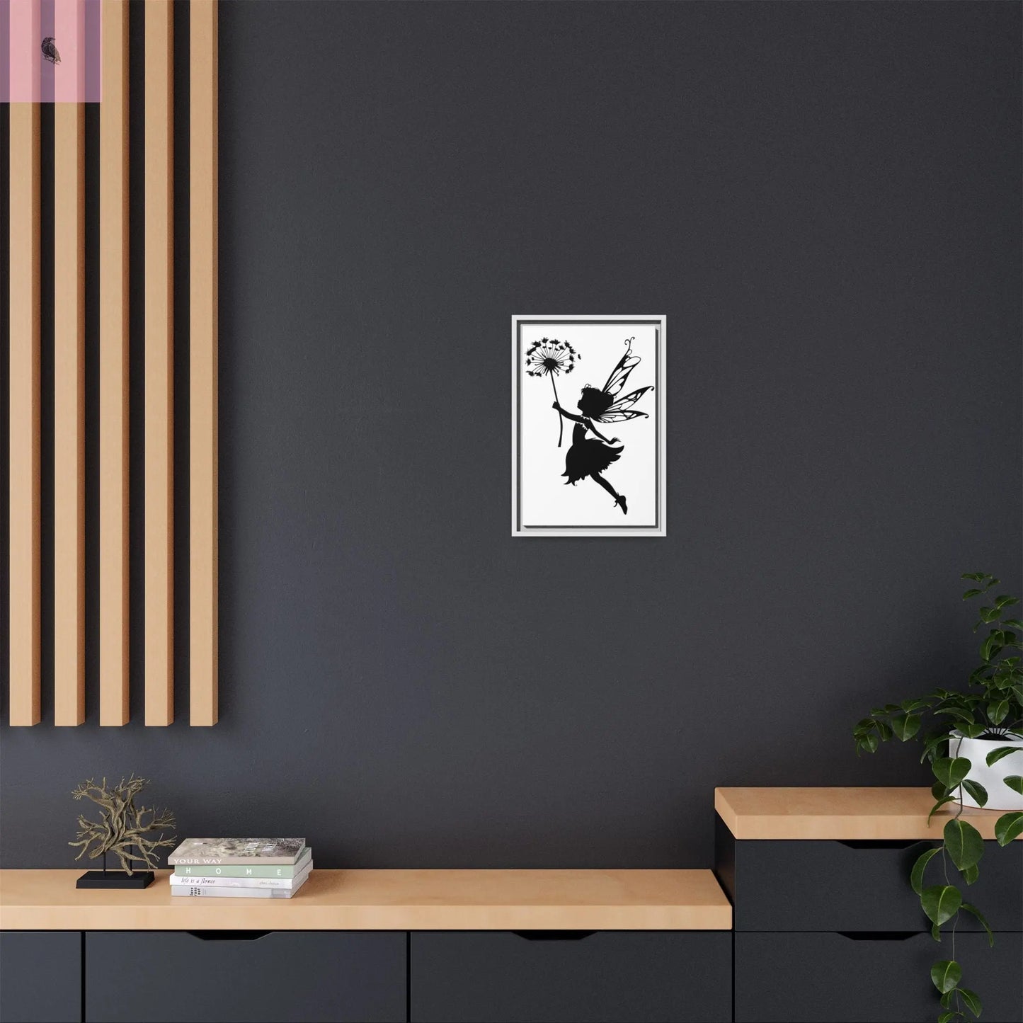 Framed canvas Fairy Silhouette Wall Art, Fairy lover Home Decor, Whimsical Framed Canvas, Fairy Gift, Kids Room Decoration, Nursery Art The flirty crow